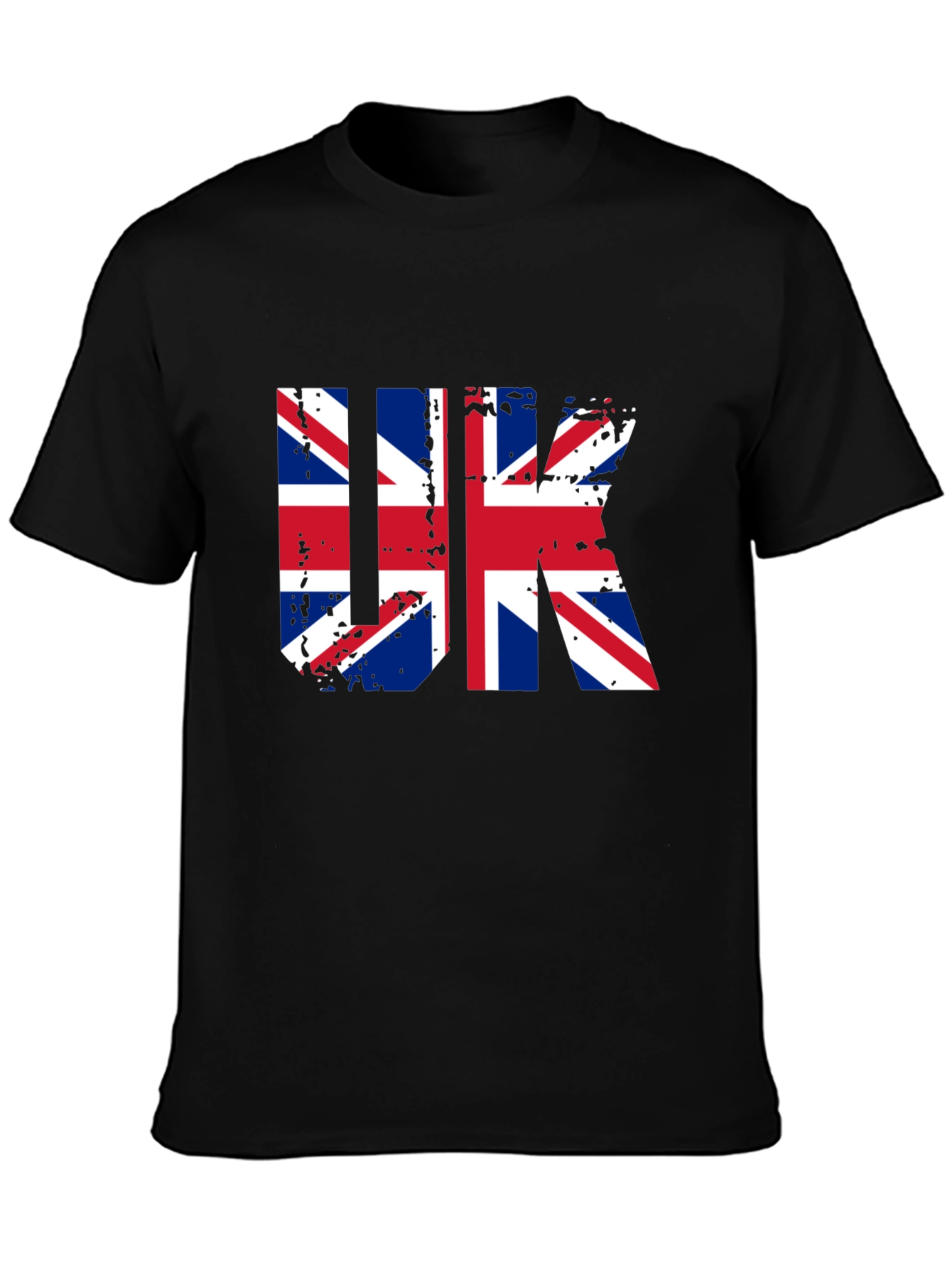 UK Flag Graphic Tee - Black Cotton Blend