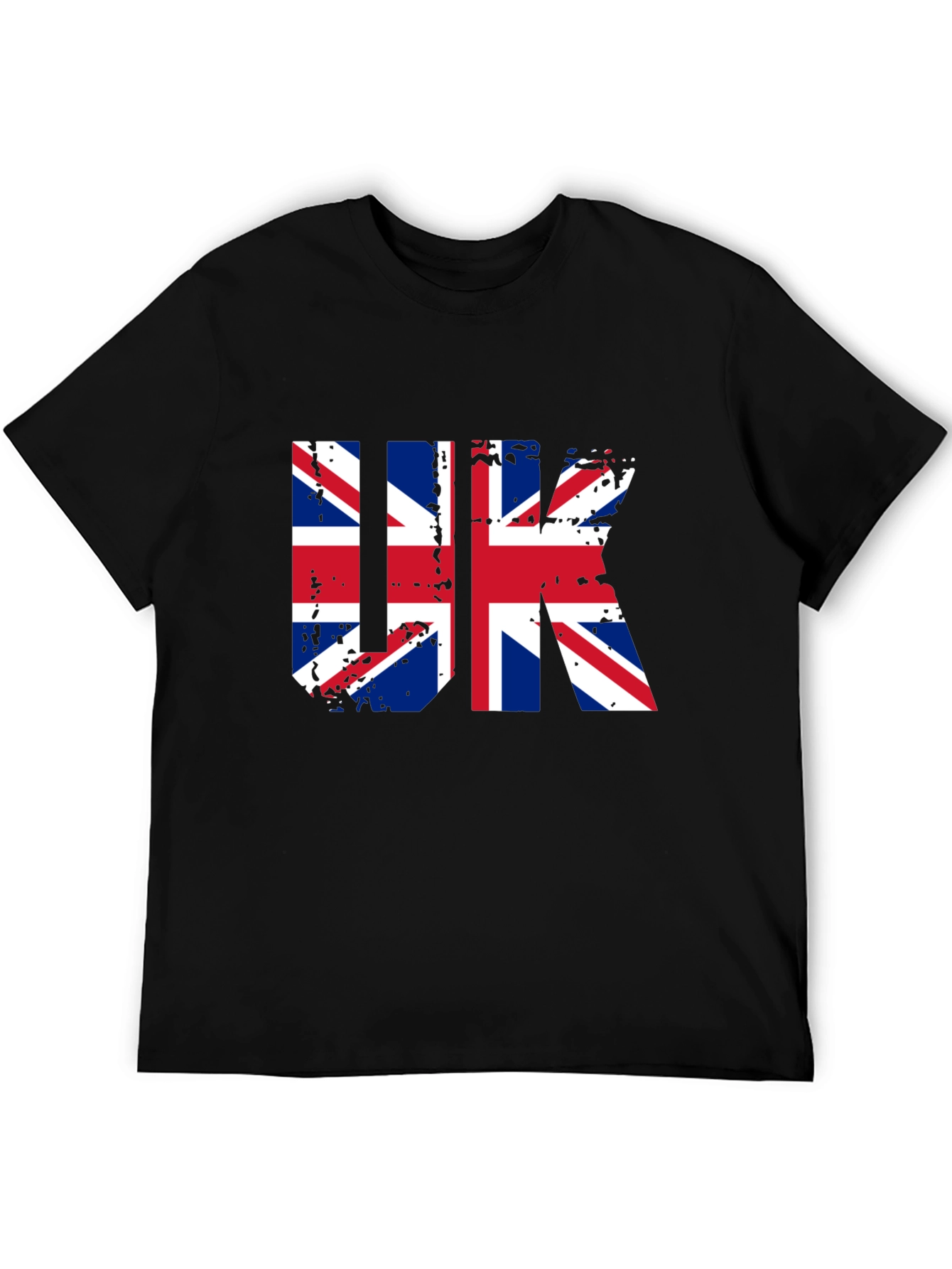 UK Flag Graphic Tee - Black Cotton Blend