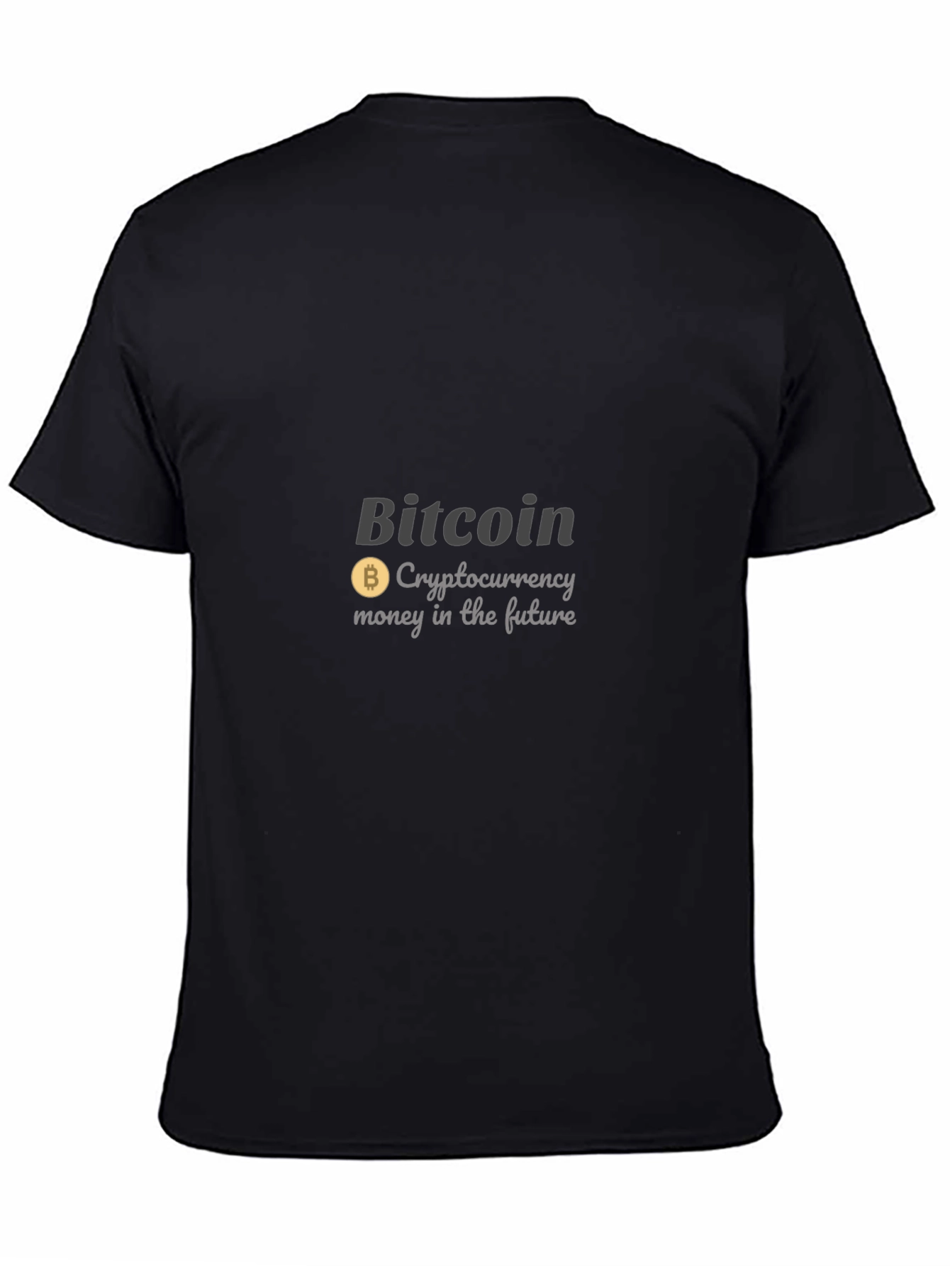 Bitcoin Cryptocurrency Graphic T-Shirt Modern Black Tee