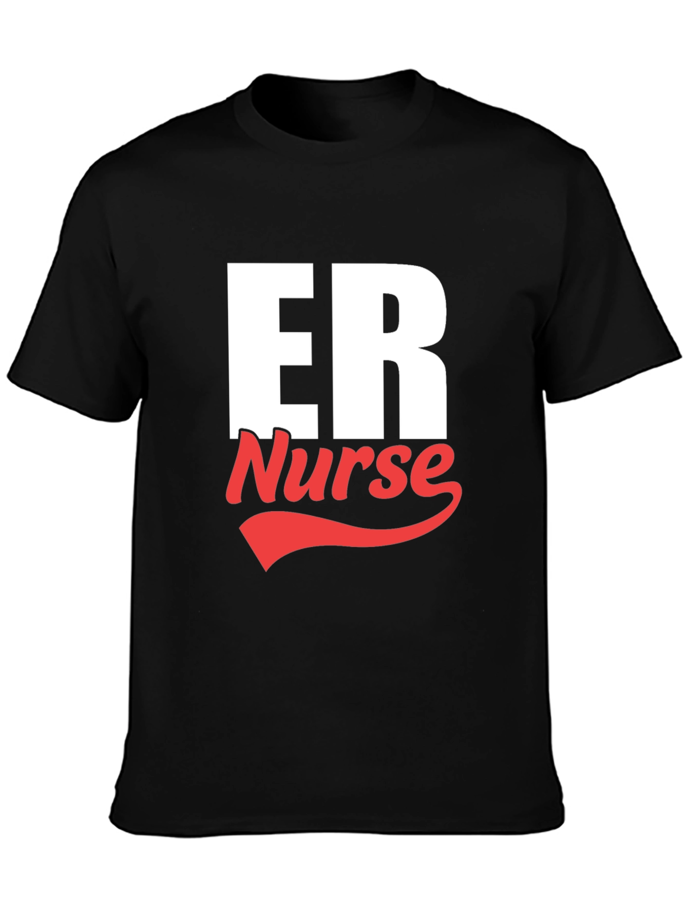 ER Nurse Graphic Tee - Black Cotton T-Shirt