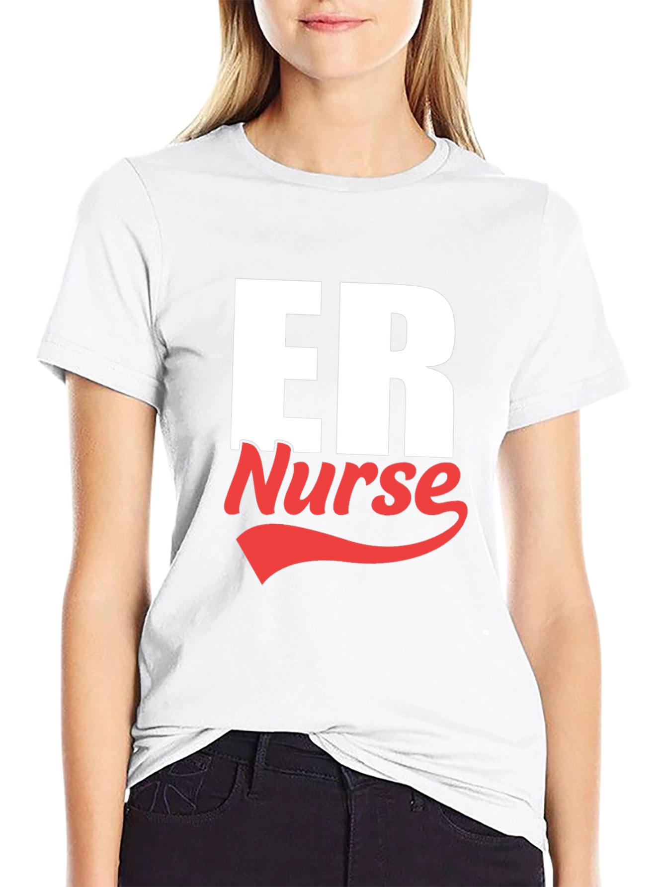 ER Nurse Graphic Tee - Black Cotton T-Shirt