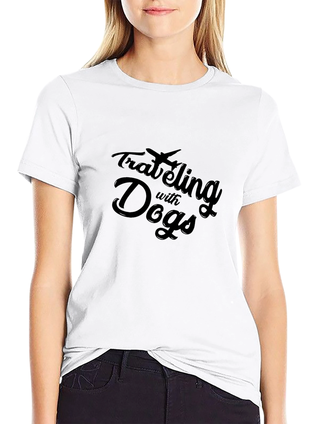Traveling with Dogs Black T-Shirt