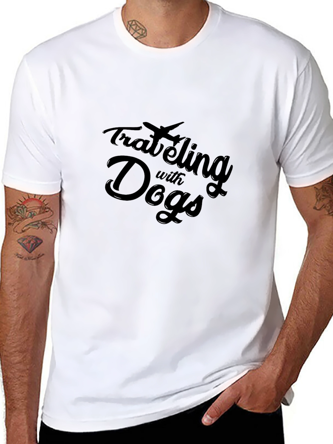 Traveling with Dogs Black T-Shirt