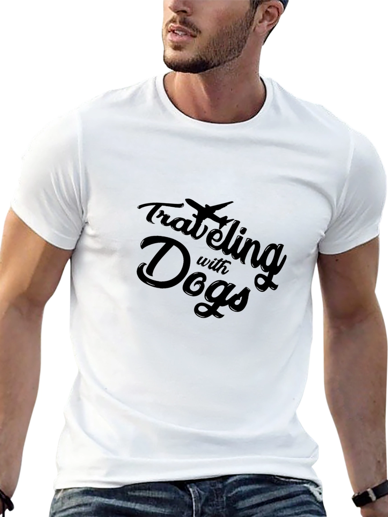 Traveling with Dogs Black T-Shirt