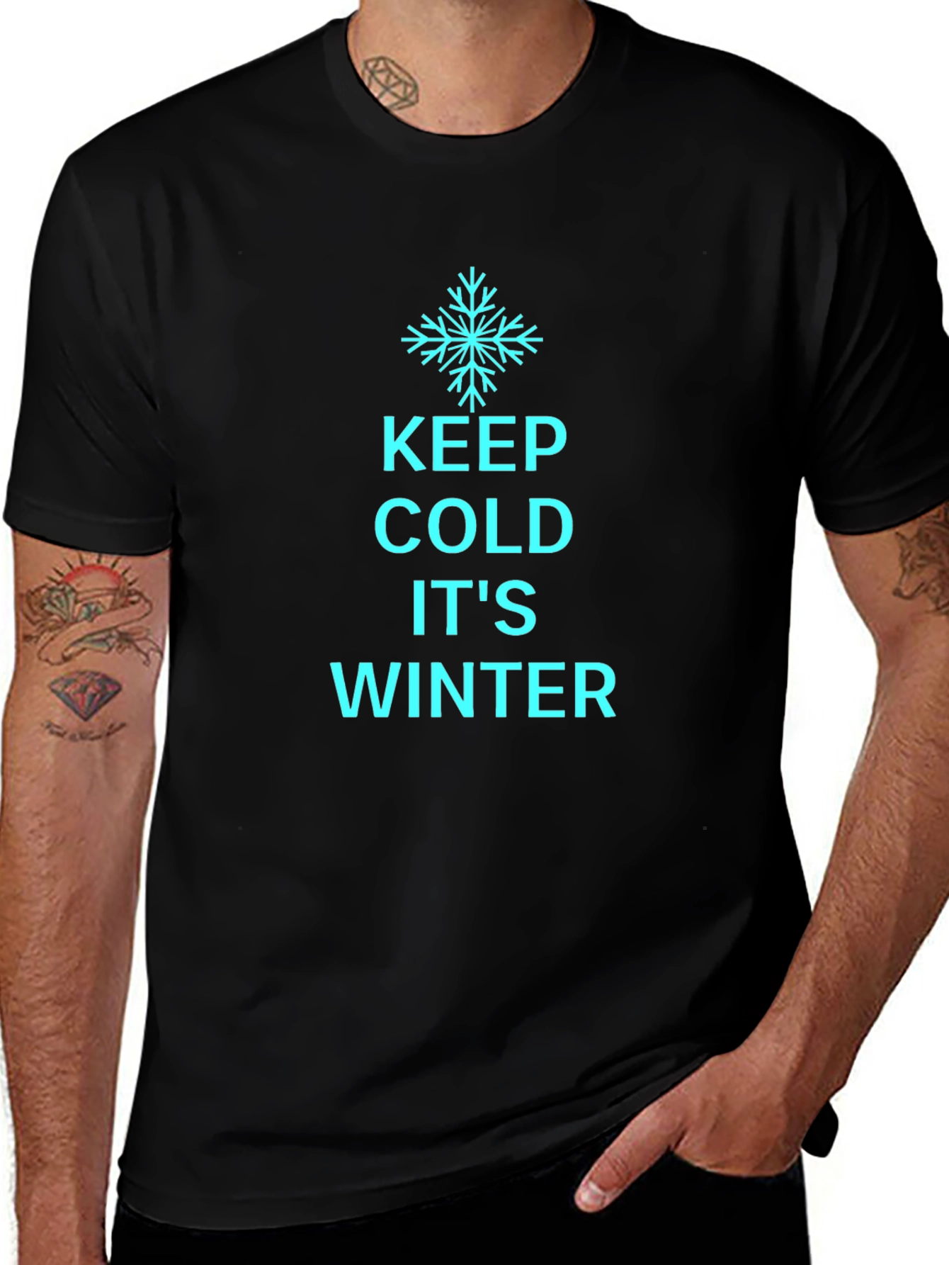 Keep Cold Its Winter Black T-Shirt