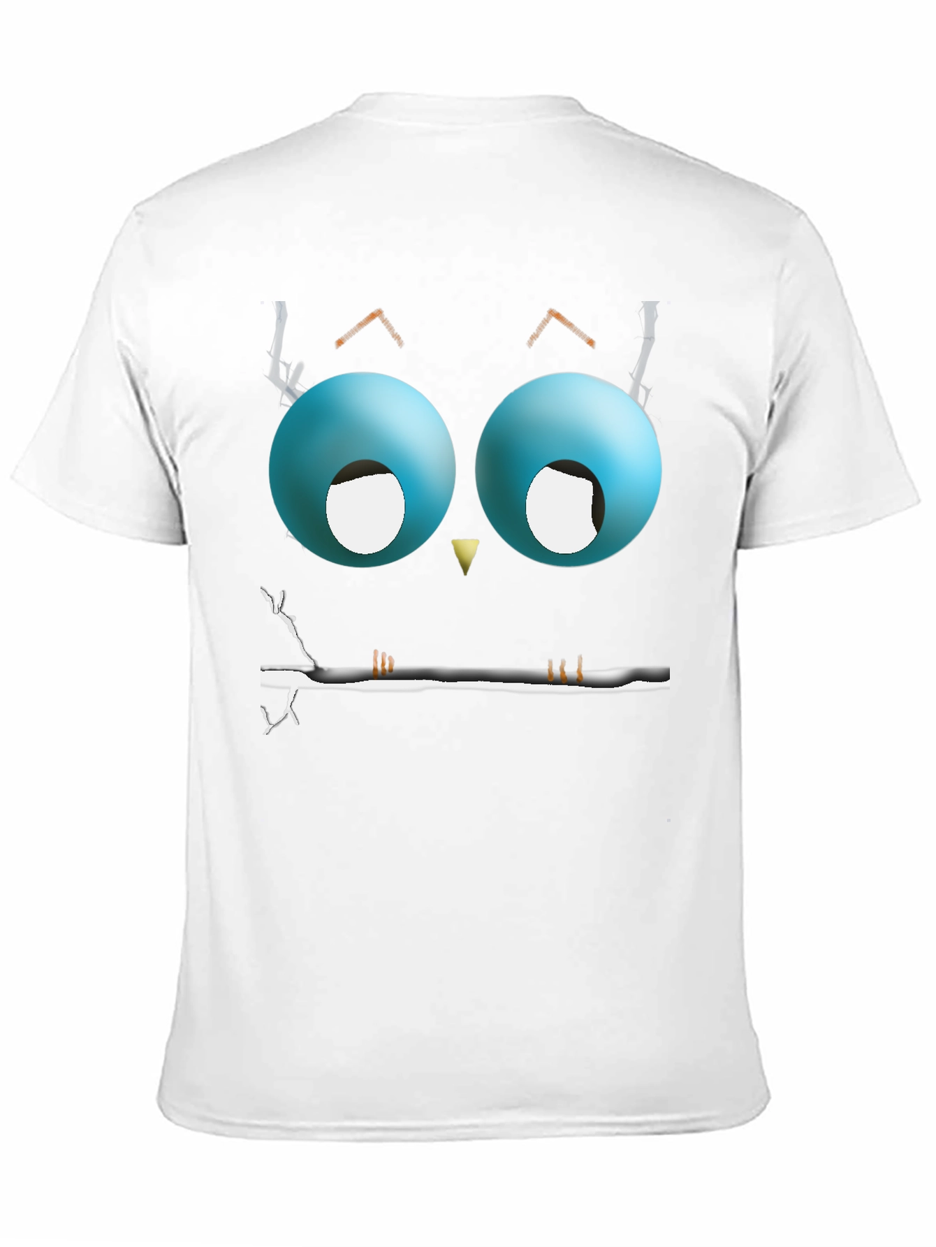 Cartoon Owl Eyes T-Shirt - Mens Black Graphic Tee