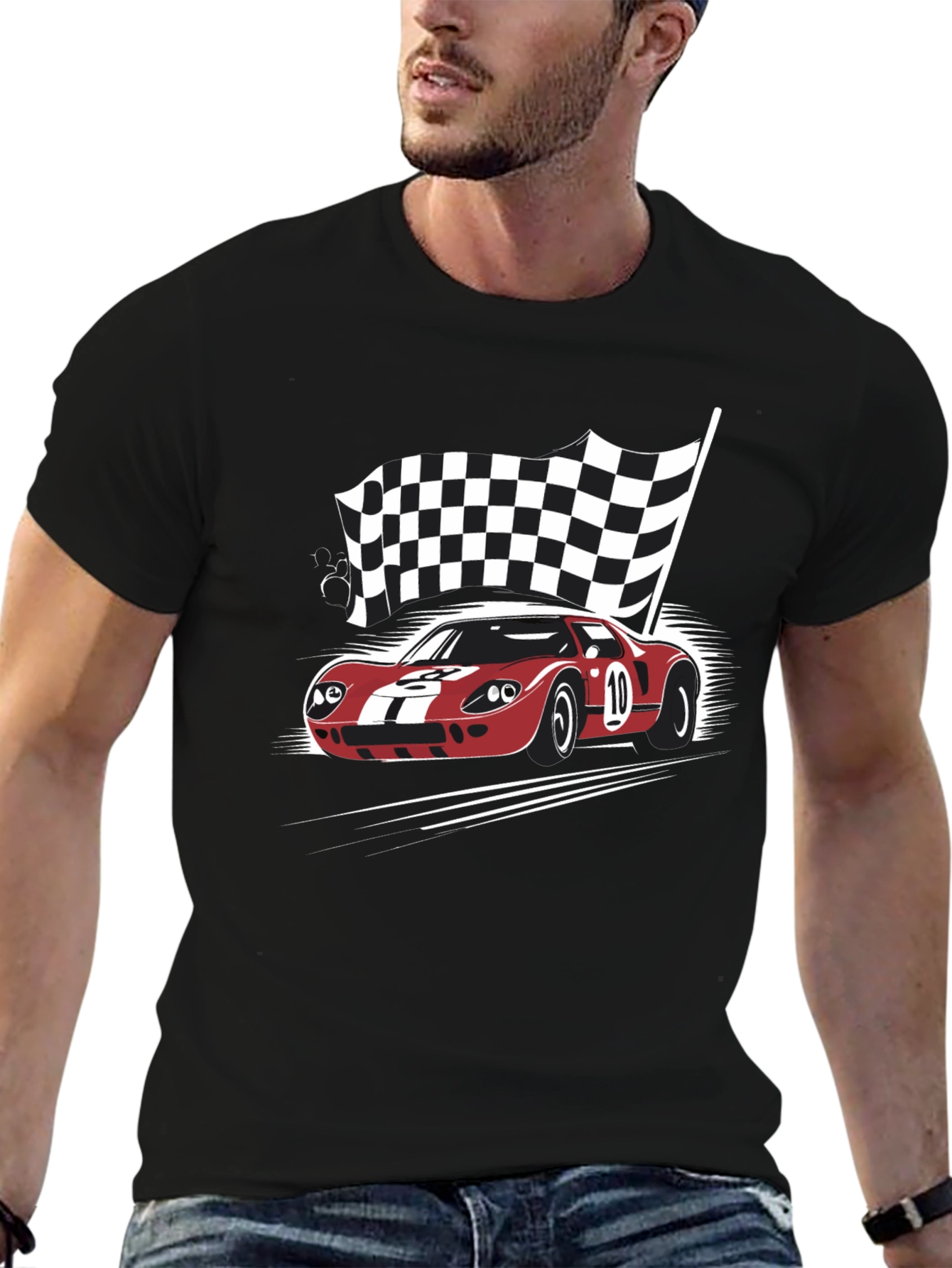 Racing Car Black T-Shirt