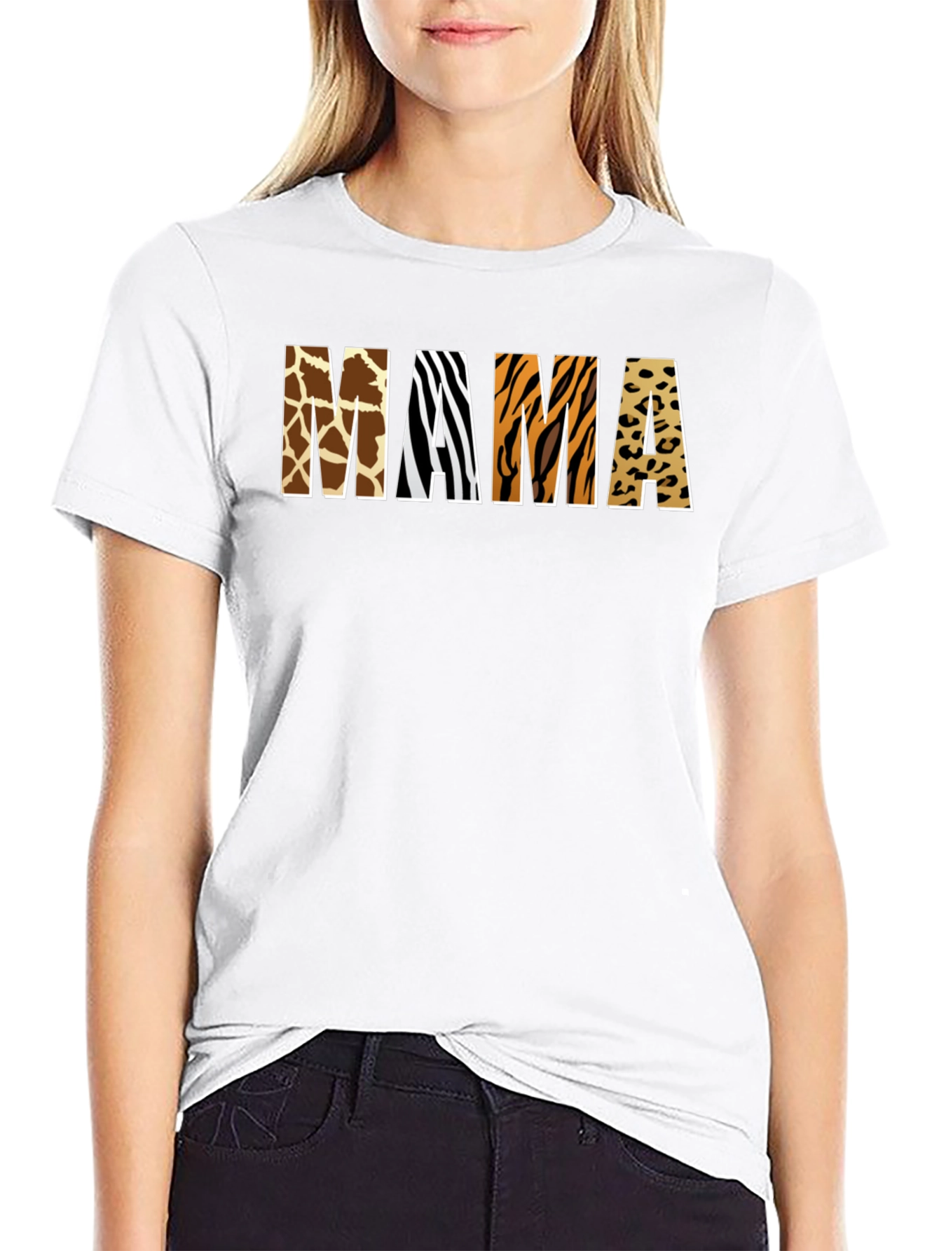 Animal Print Mama T-Shirt - Safari Style