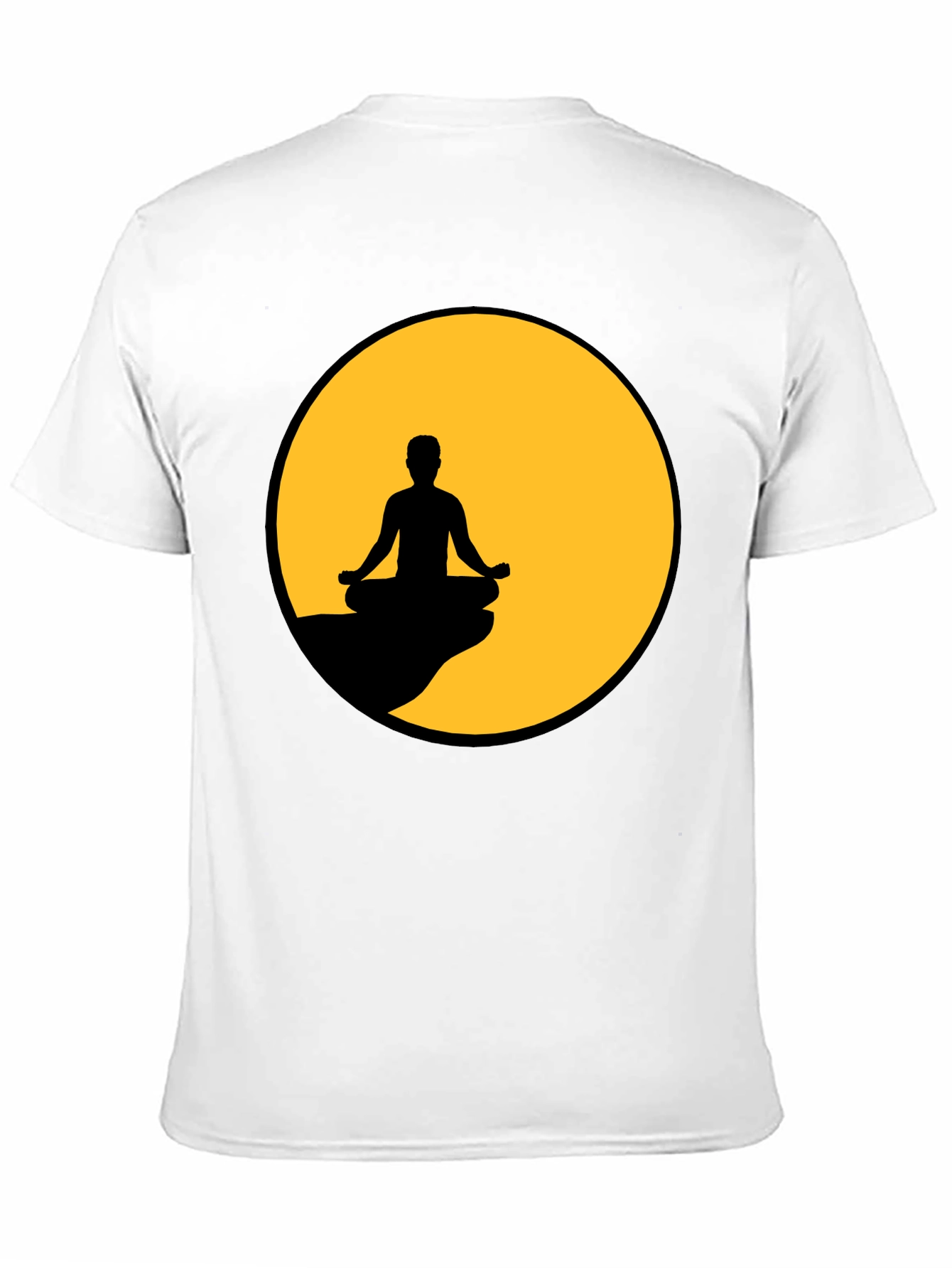 Meditative Silhouette Graphic Tee - Black