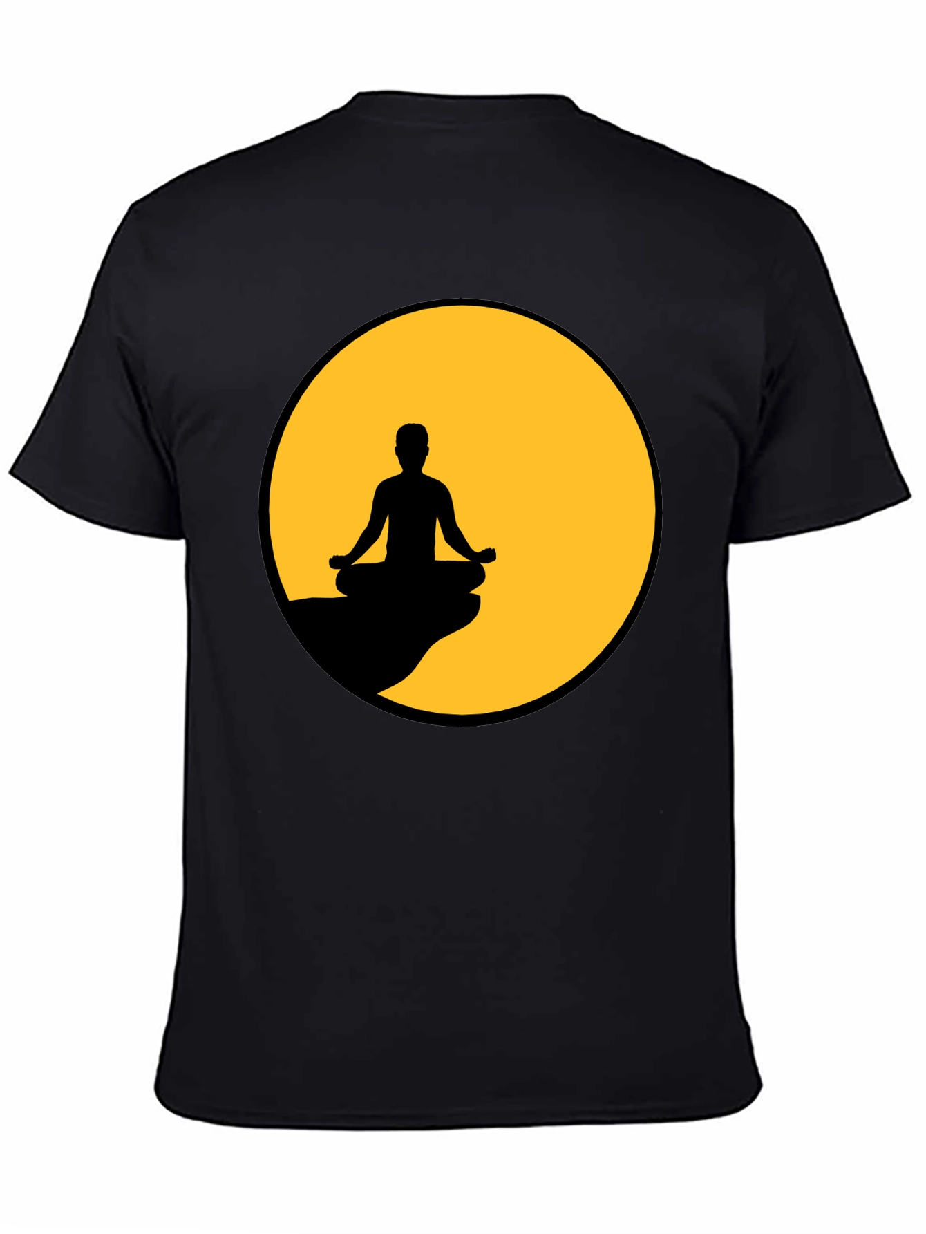 Meditative Silhouette Graphic Tee - Black