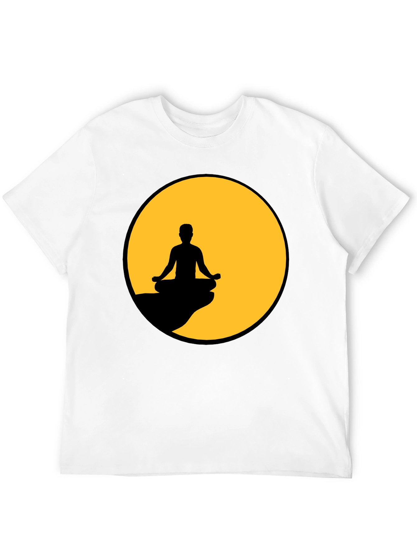 Meditative Silhouette Graphic Tee - Black