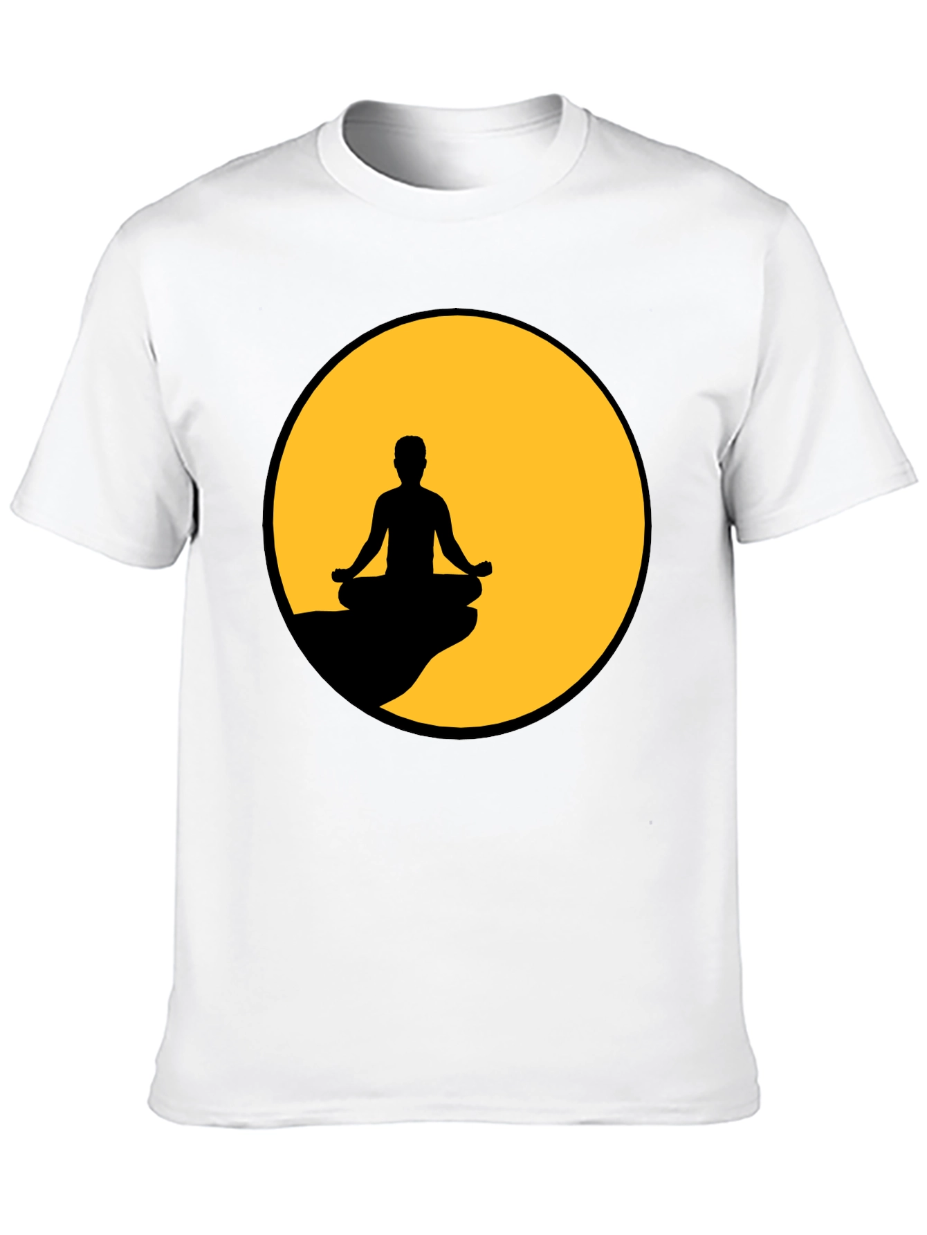 Meditative Silhouette Graphic Tee - Black