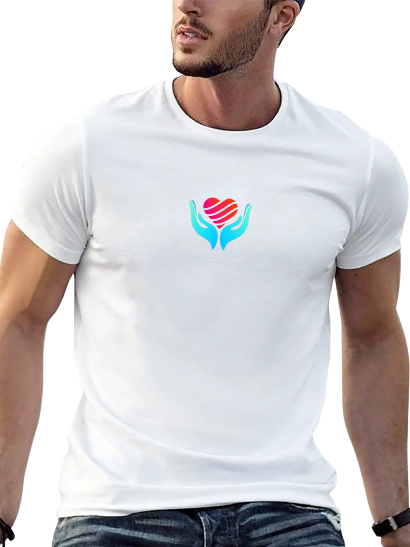 Heart in Hands Black T-Shirt
