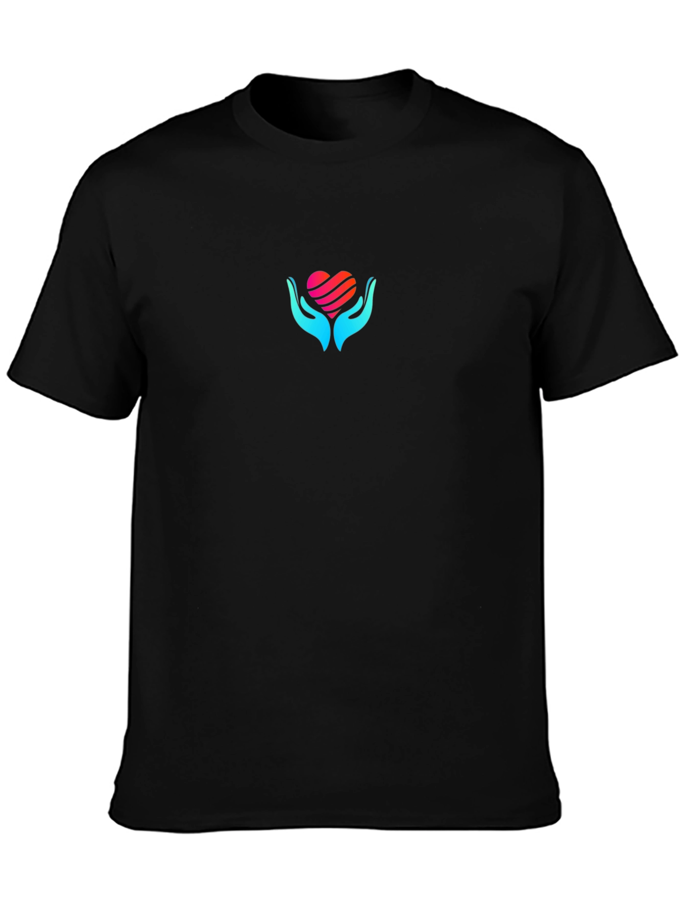Heart in Hands Black T-Shirt