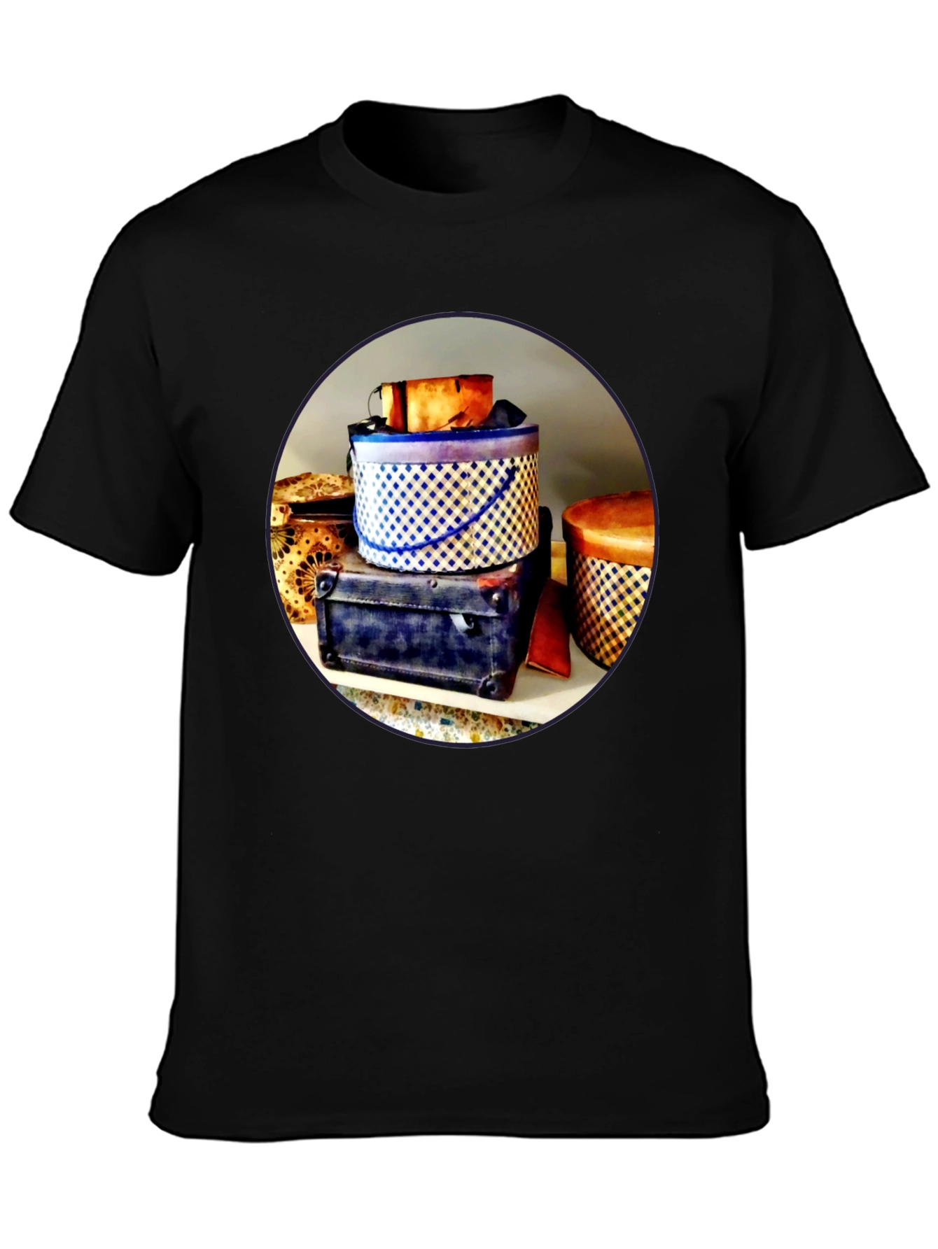 Novelty Hat Box Stack Graphic Tee