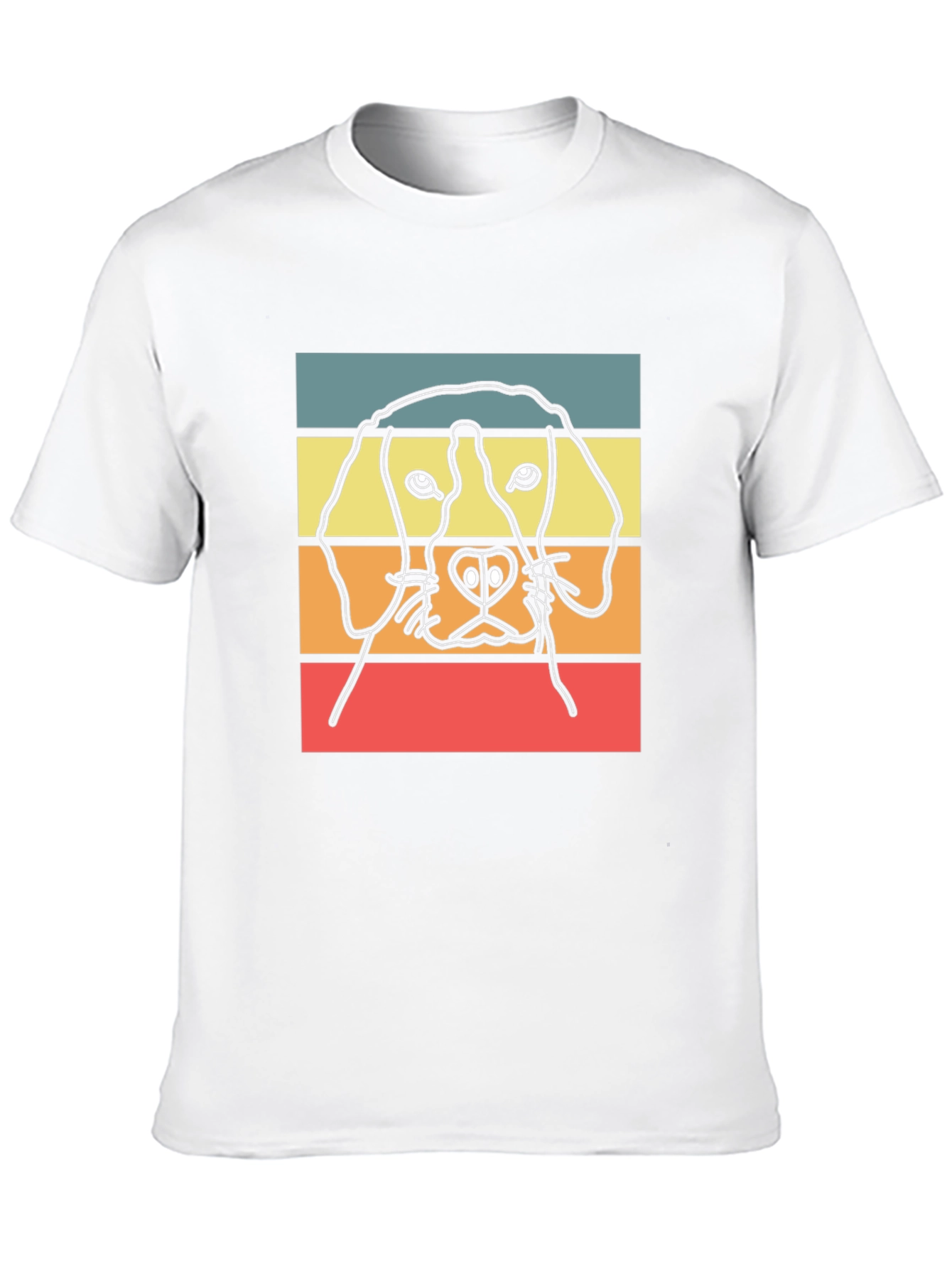 Retro Dog Silhouette Graphic Tee - Stylish Casual Wear