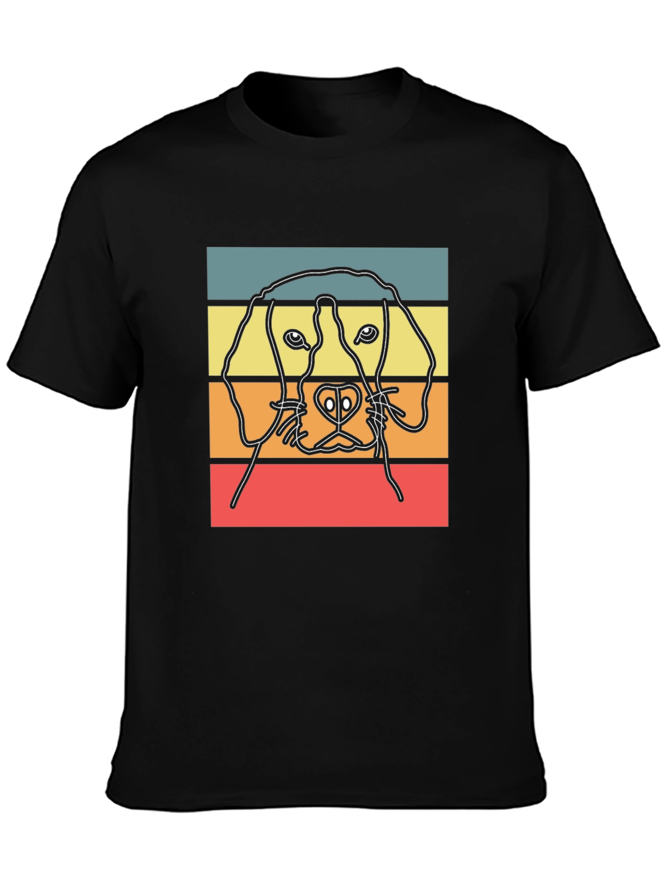 Retro Dog Silhouette Graphic Tee - Stylish Casual Wear