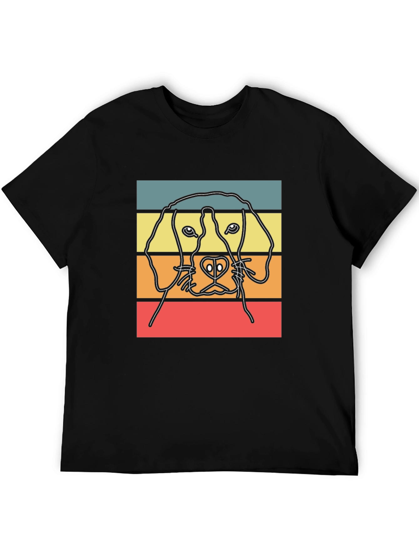 Retro Dog Silhouette Graphic Tee - Stylish Casual Wear