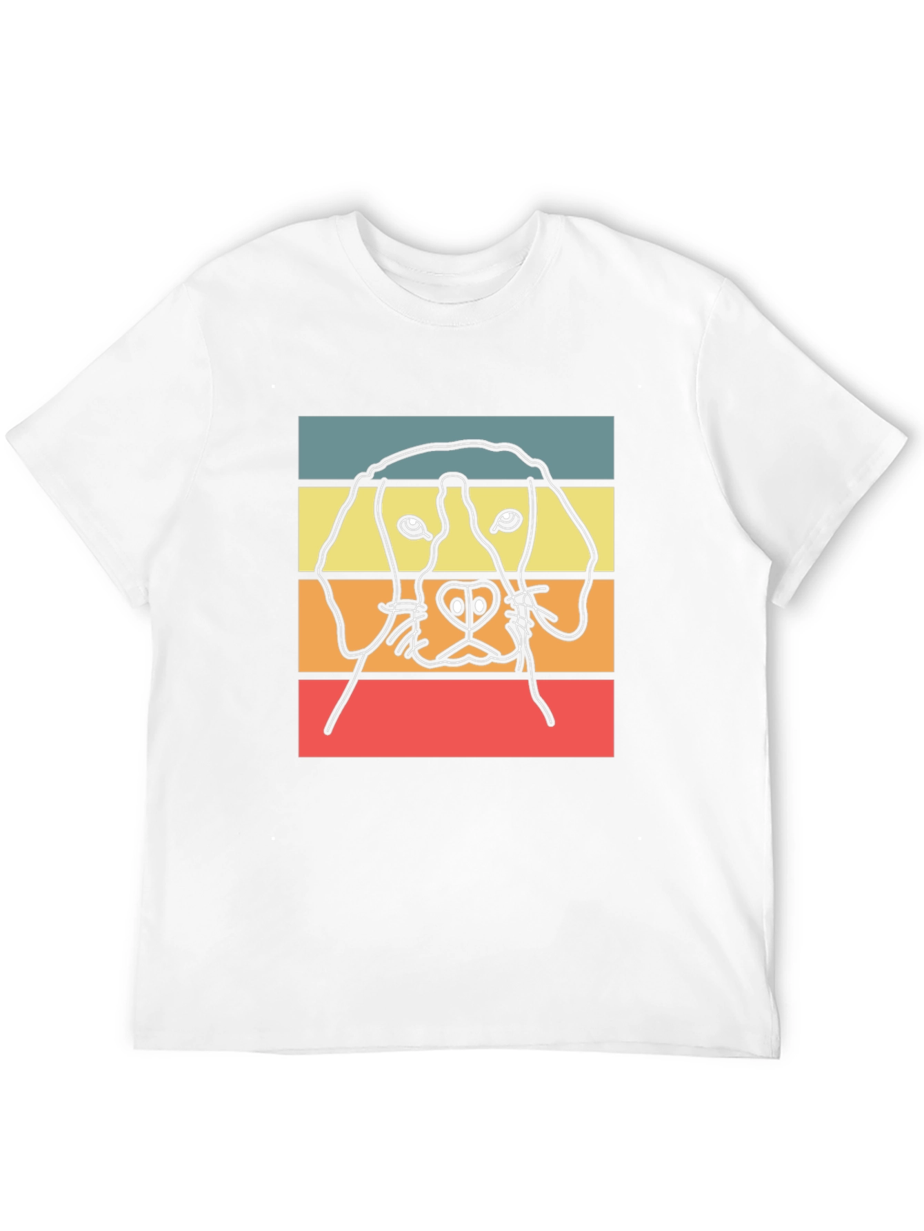 Retro Dog Silhouette Graphic Tee - Stylish Casual Wear