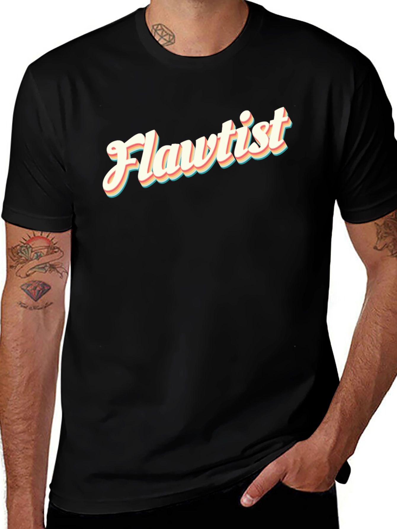 Flawtist Graphic Tee - Trendy Black T-Shirt