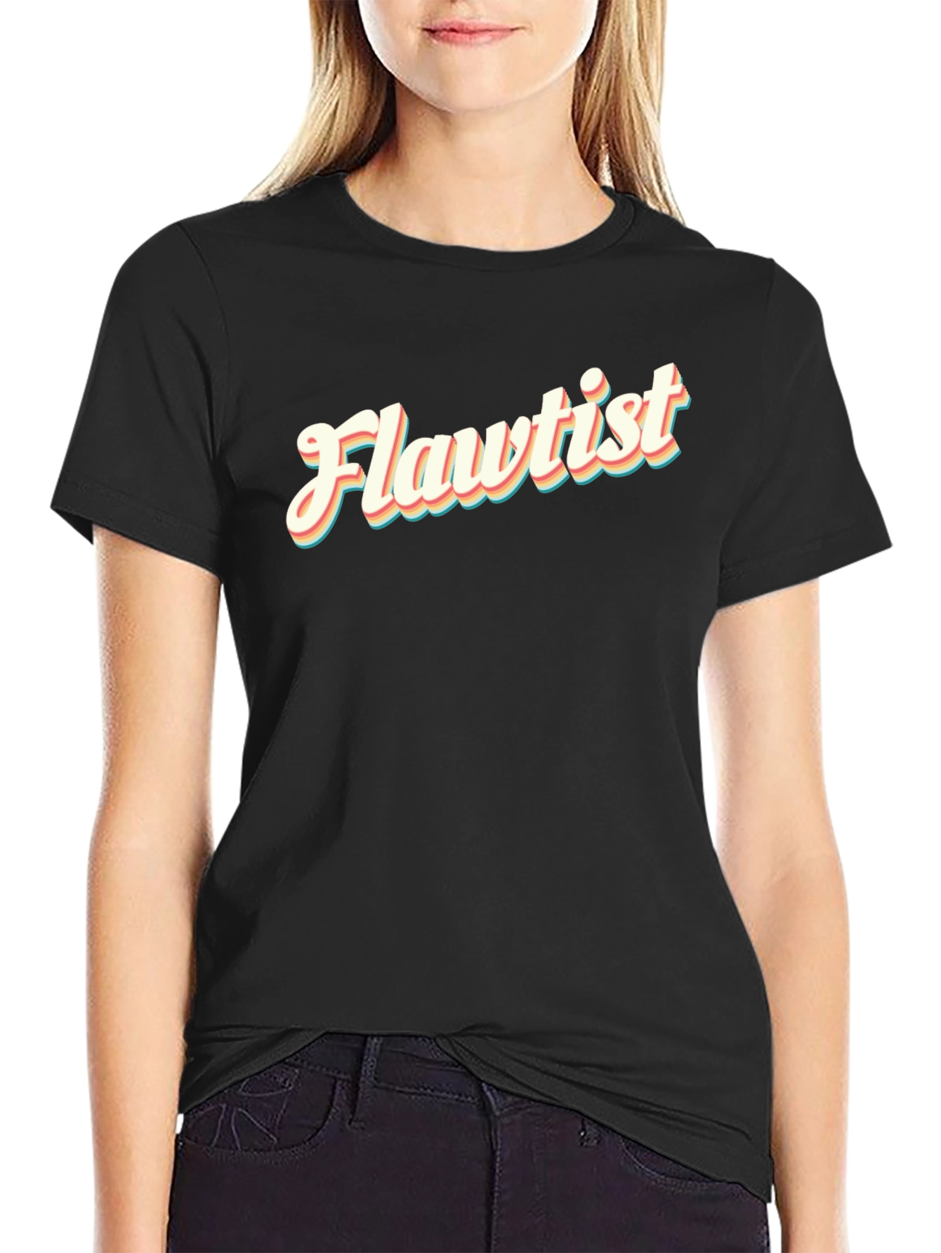 Flawtist Graphic Tee - Trendy Black T-Shirt