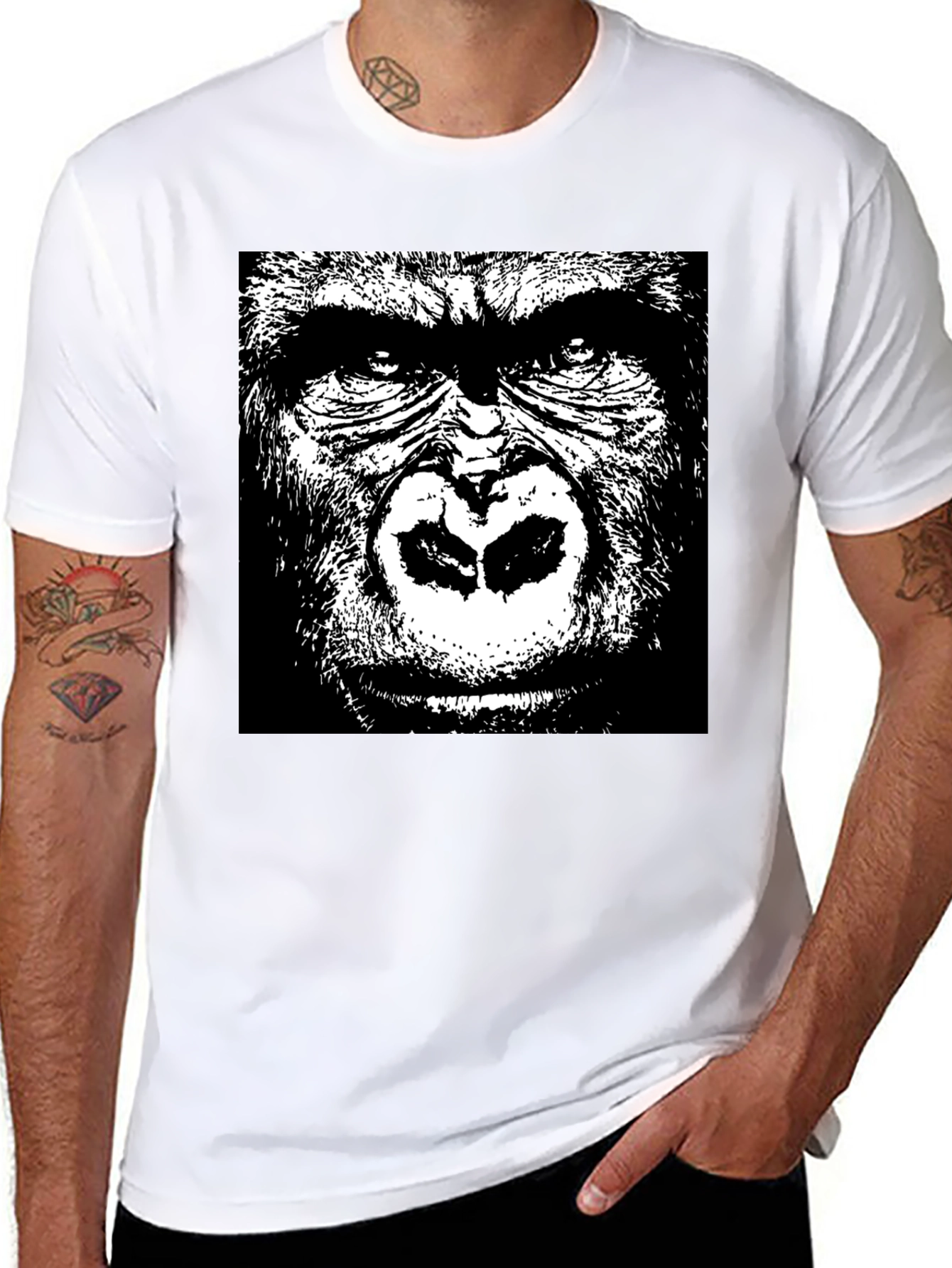 Gorilla Graphic T-Shirt - Bold Black Design