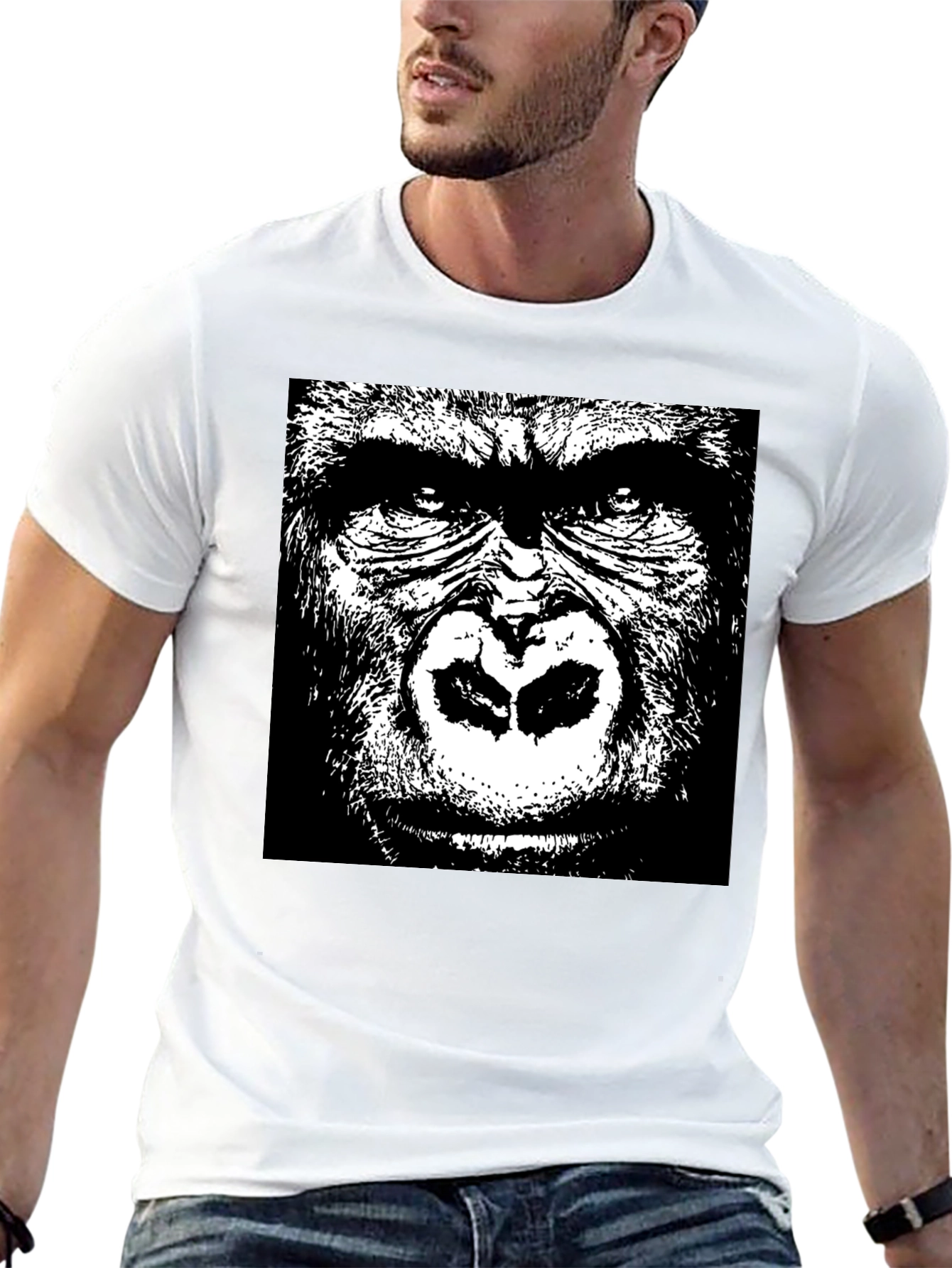 Gorilla Graphic T-Shirt - Bold Black Design