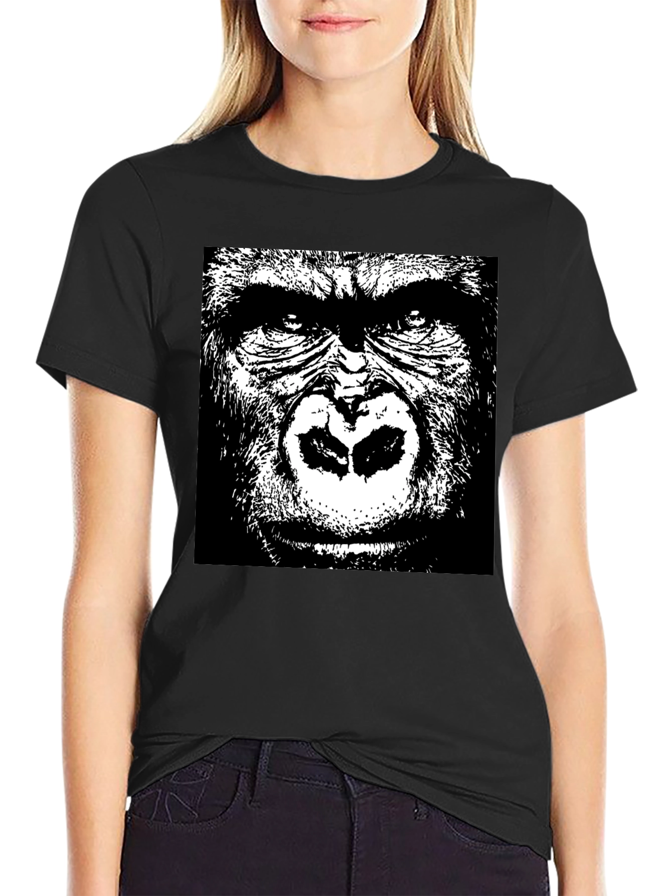 Gorilla Graphic T-Shirt - Bold Black Design
