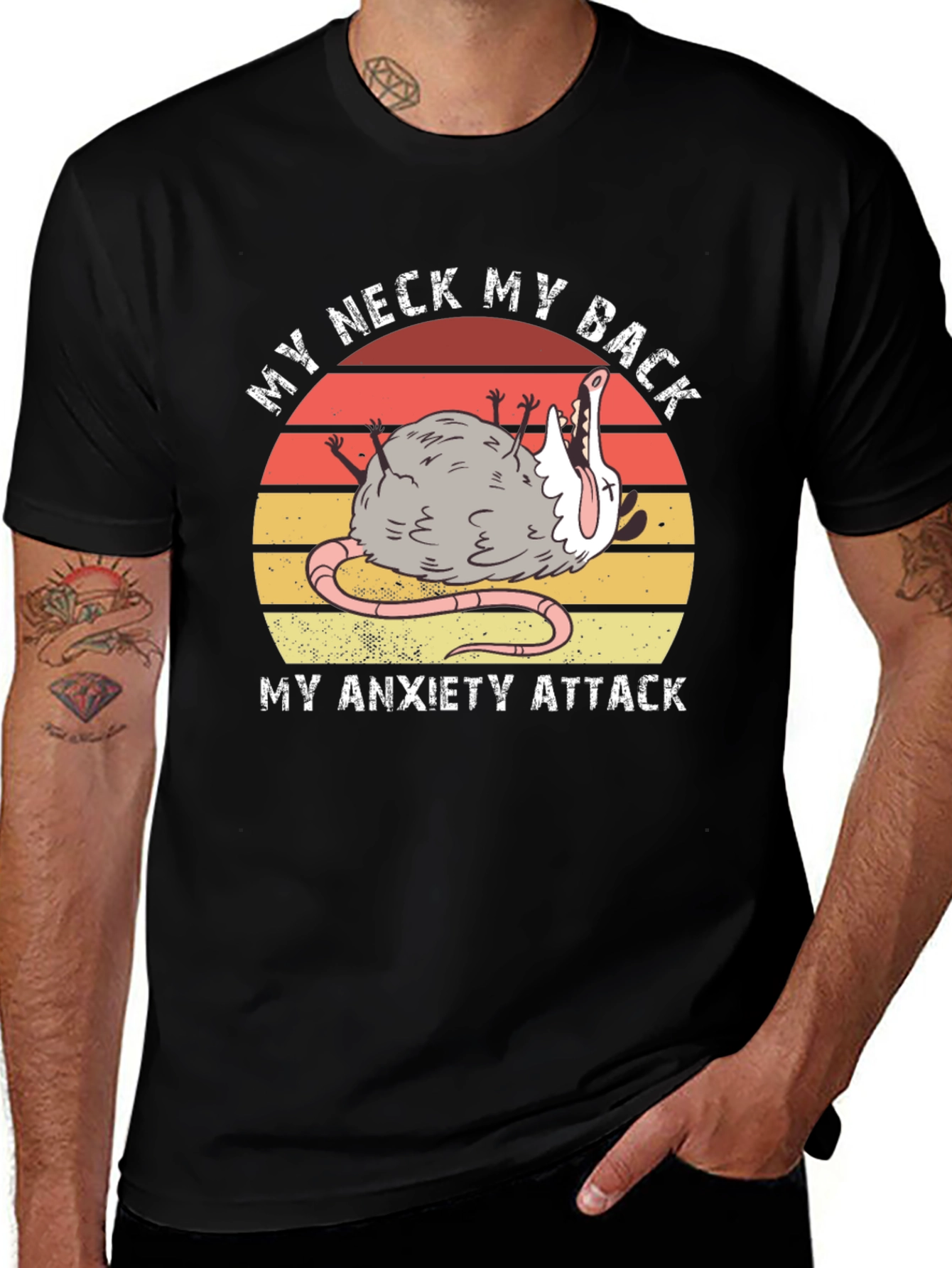 My Neck My Back Anxiety Attack Opossum T-Shirt