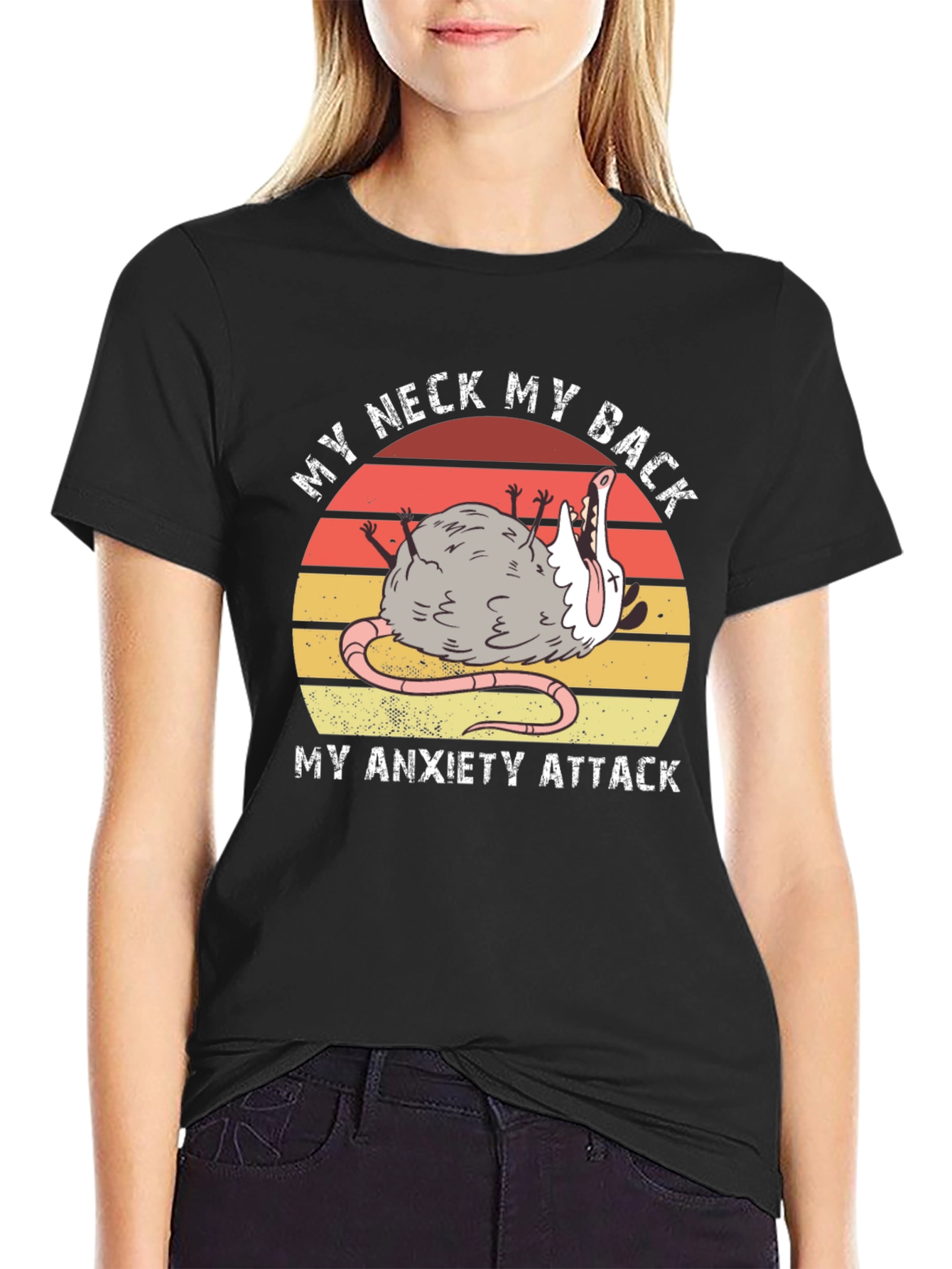 My Neck My Back Anxiety Attack Opossum T-Shirt
