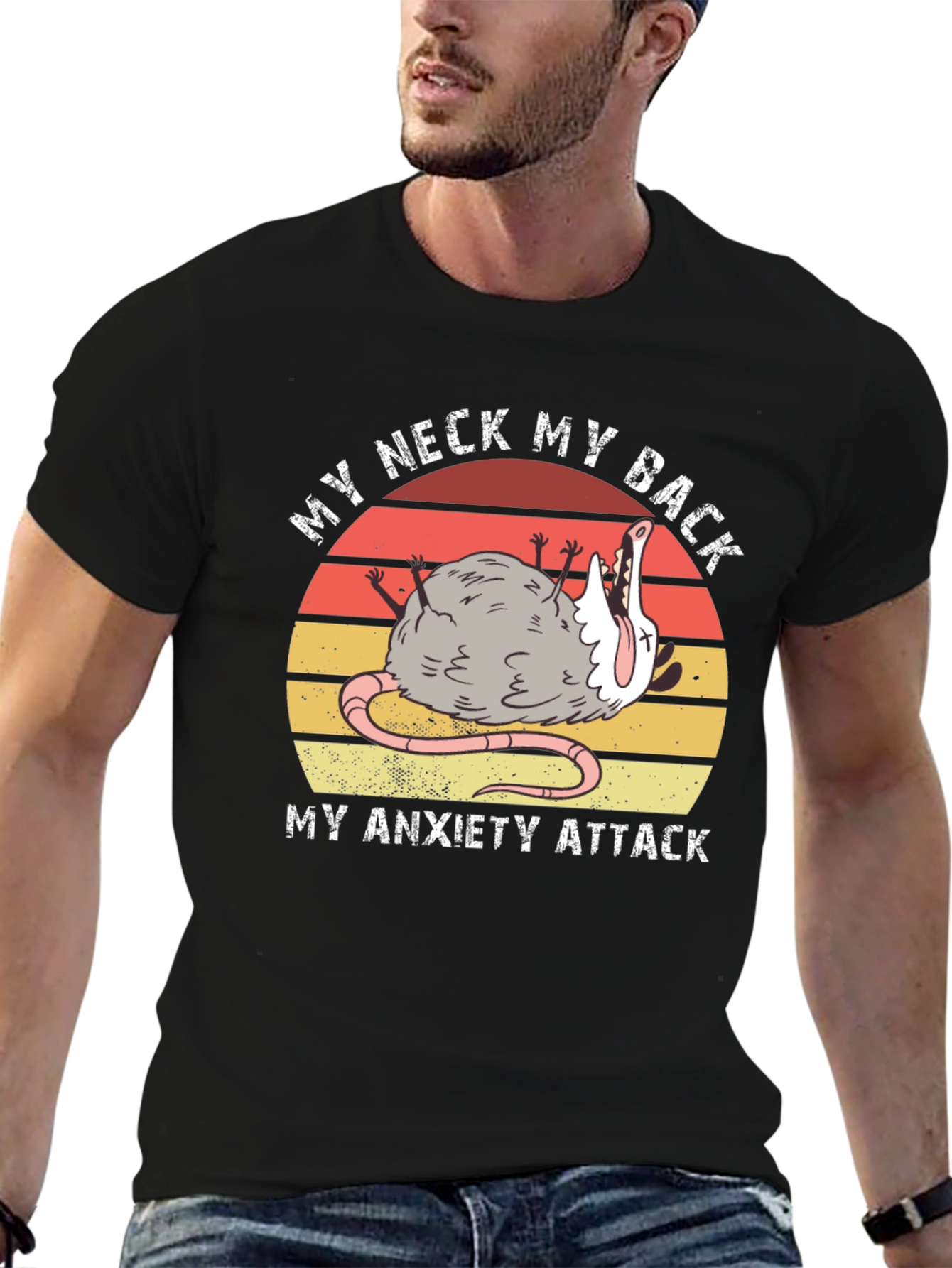 My Neck My Back Anxiety Attack Opossum T-Shirt