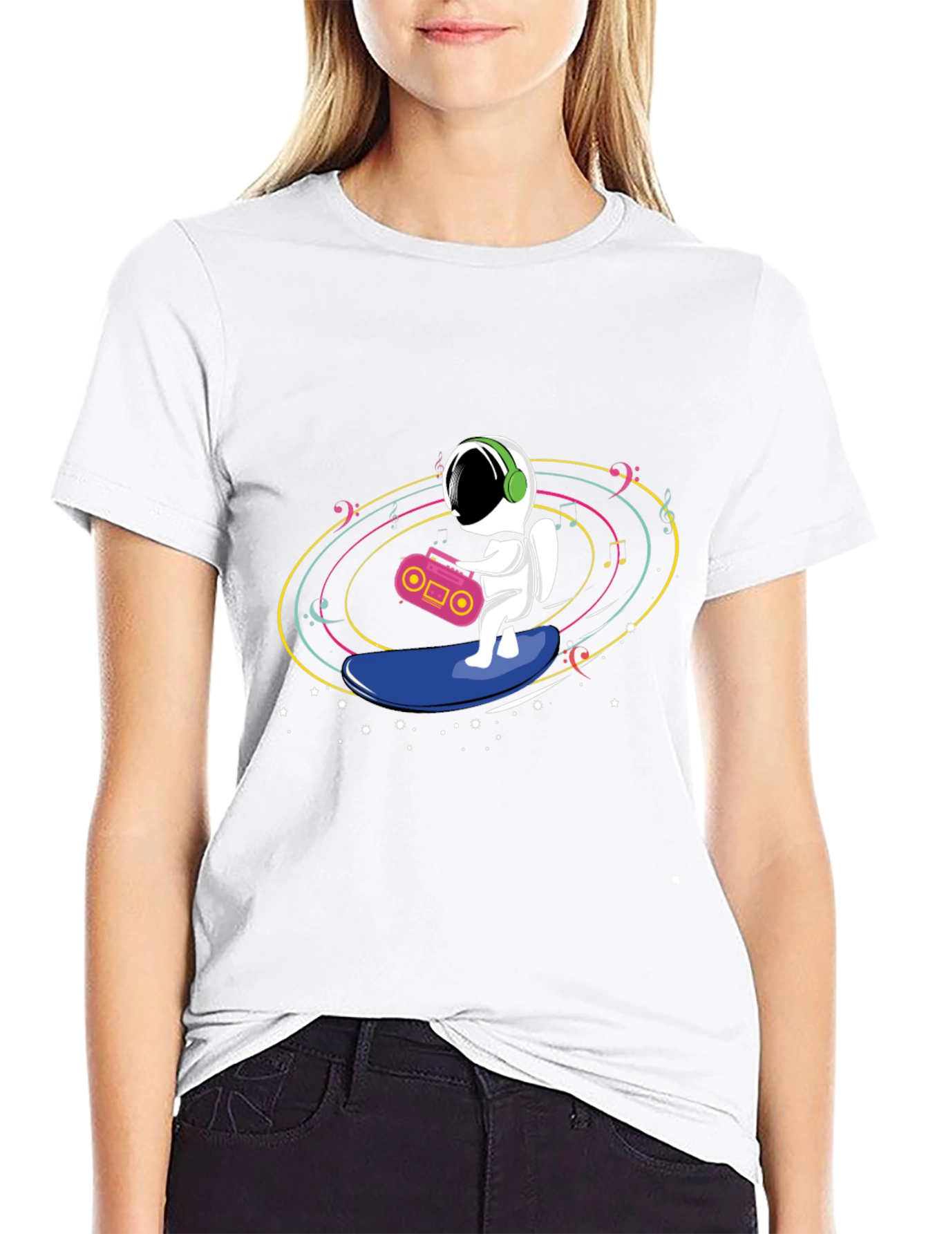 Astronaut Surfing T-Shirt - Space Music Vibes