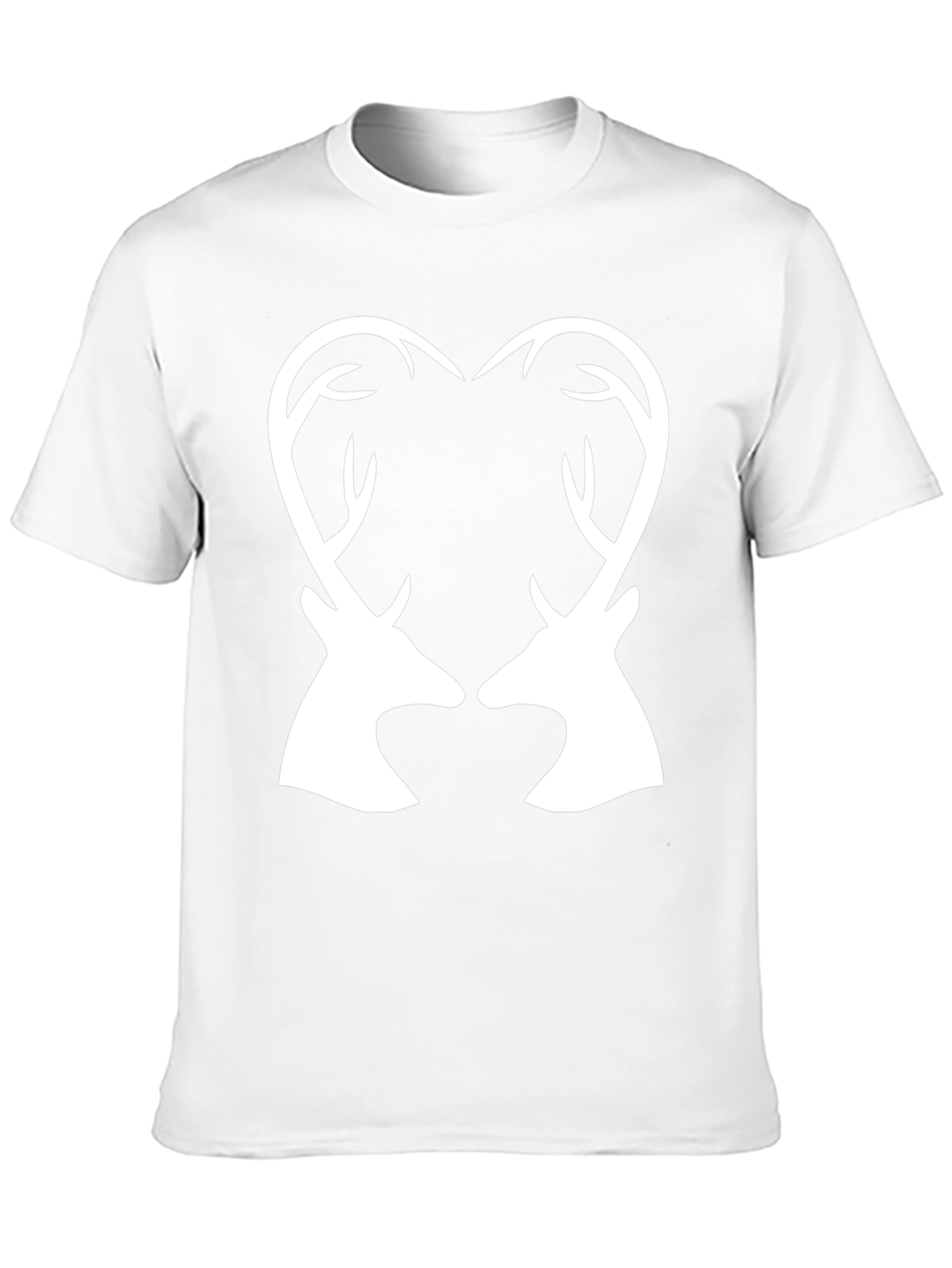 Deer Heart Antler Graphic Tee - Black Cotton
