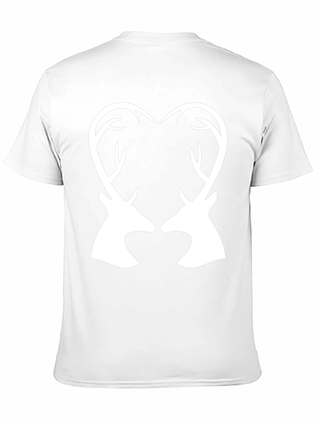 Deer Heart Antler Graphic Tee - Black Cotton