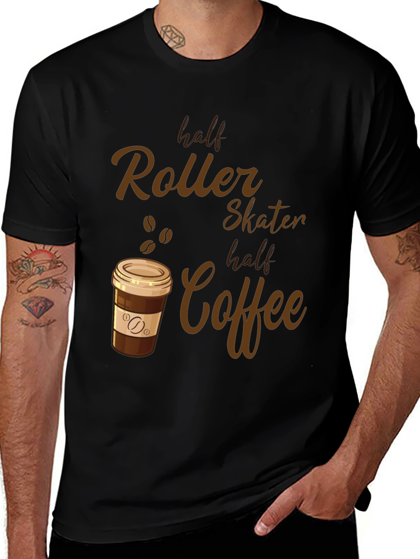 Half Roller Skater Half Coffee Tee