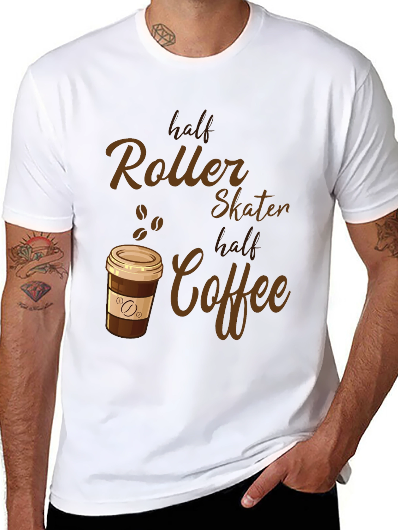 Half Roller Skater Half Coffee Tee