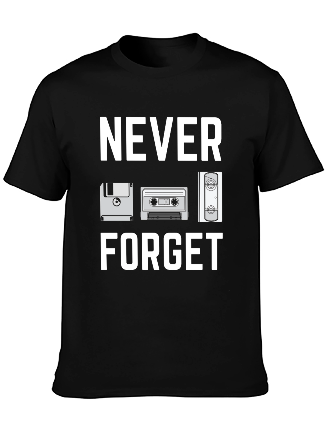 Never Forget T-Shirt - Floppy Disk Cassette PC