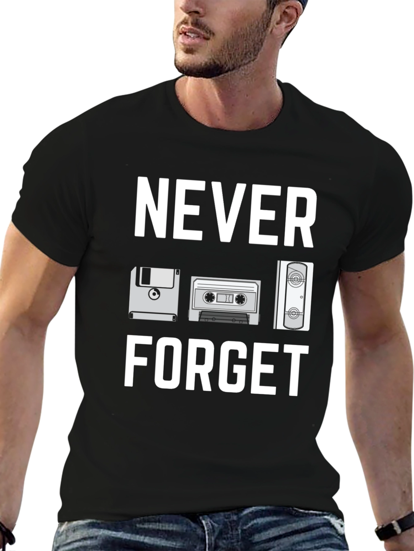 Never Forget T-Shirt - Floppy Disk Cassette PC