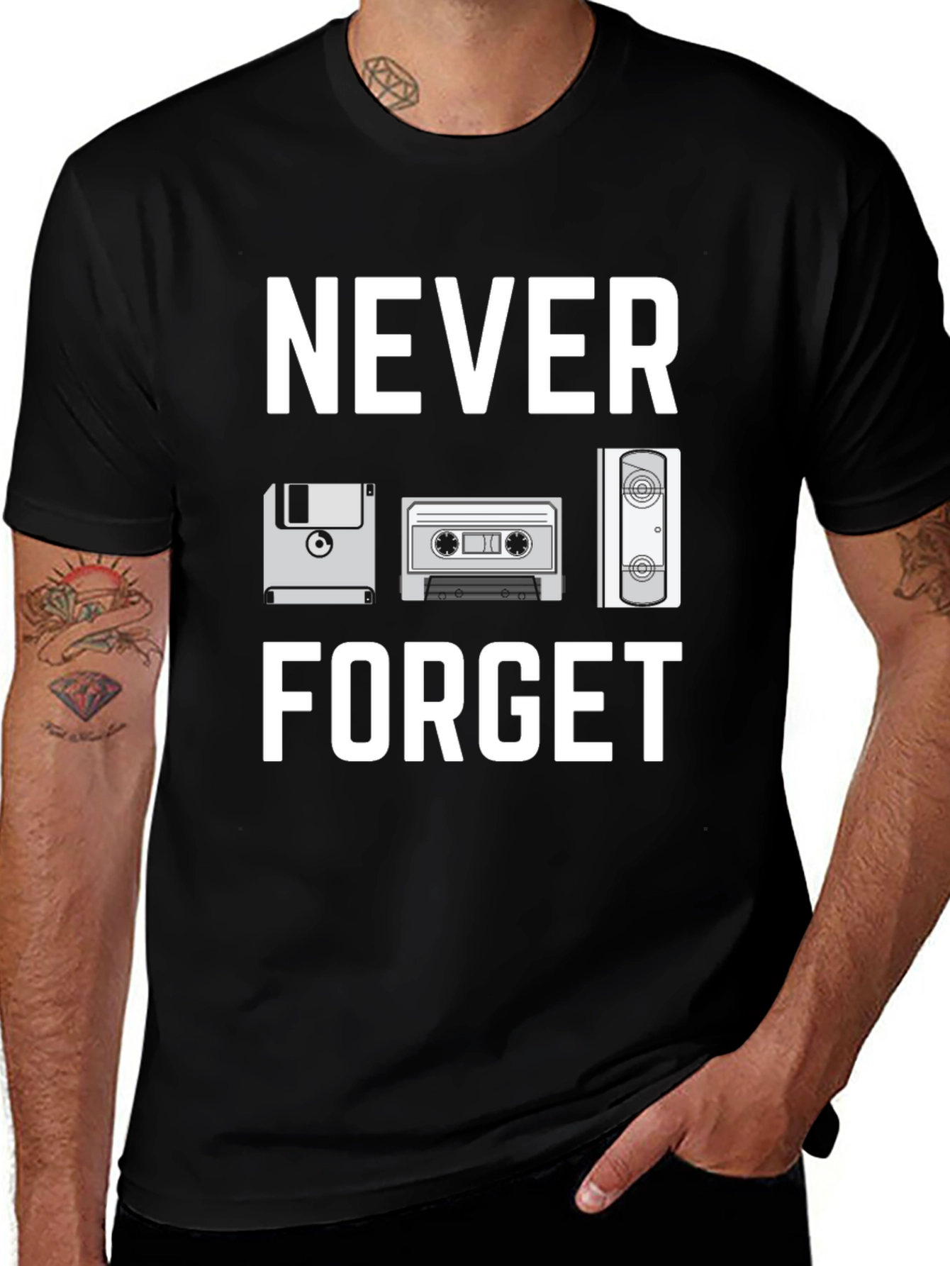 Never Forget T-Shirt - Floppy Disk Cassette PC