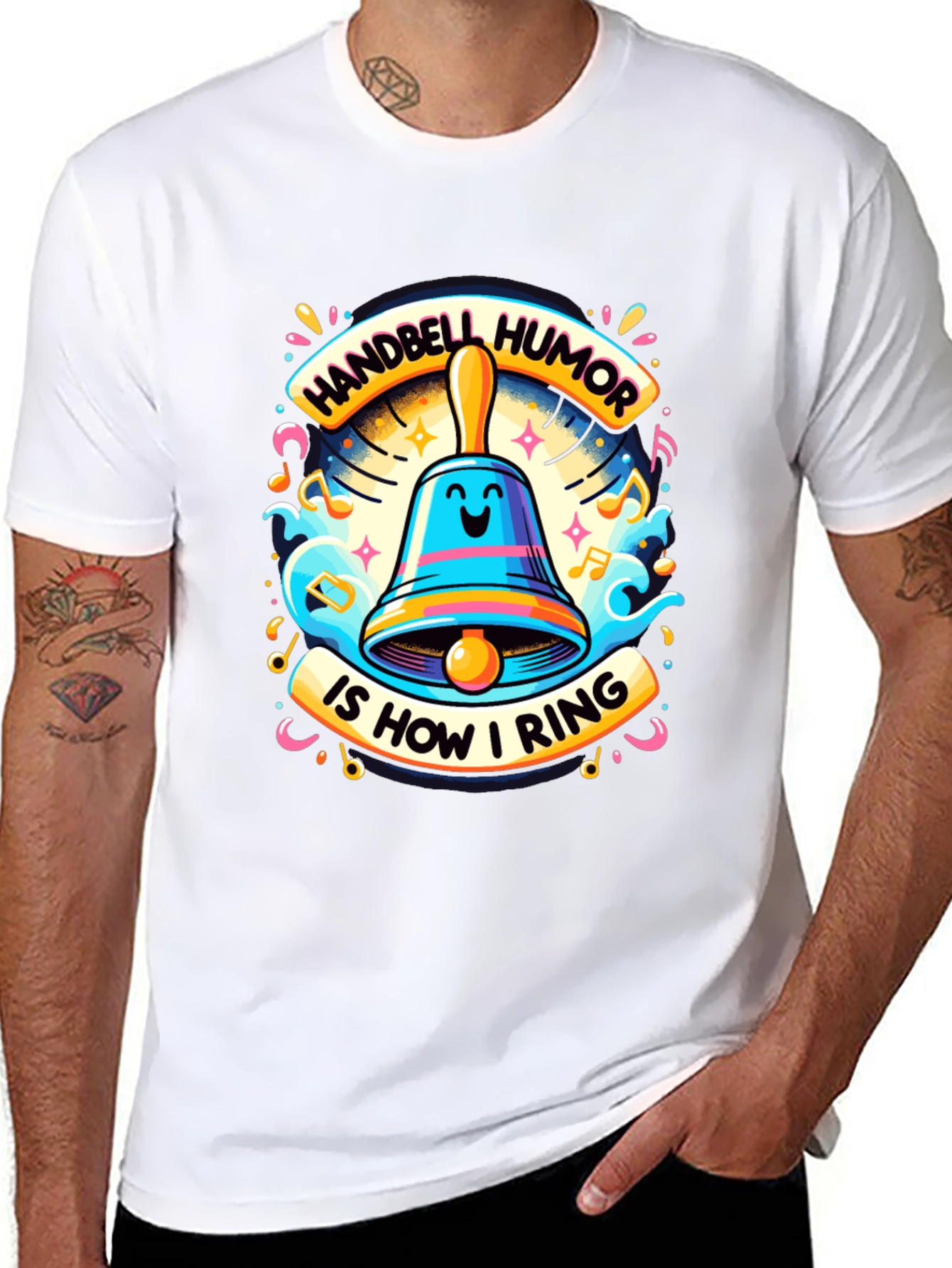 Handbell Humor Tee - Musical Pun T-Shirt