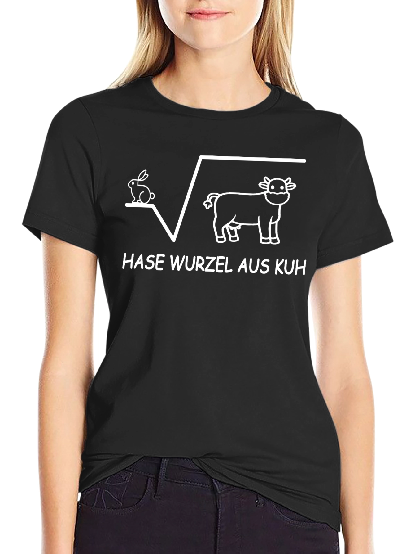 Math Humor T-Shirt: Rabbit Root Cow Tee