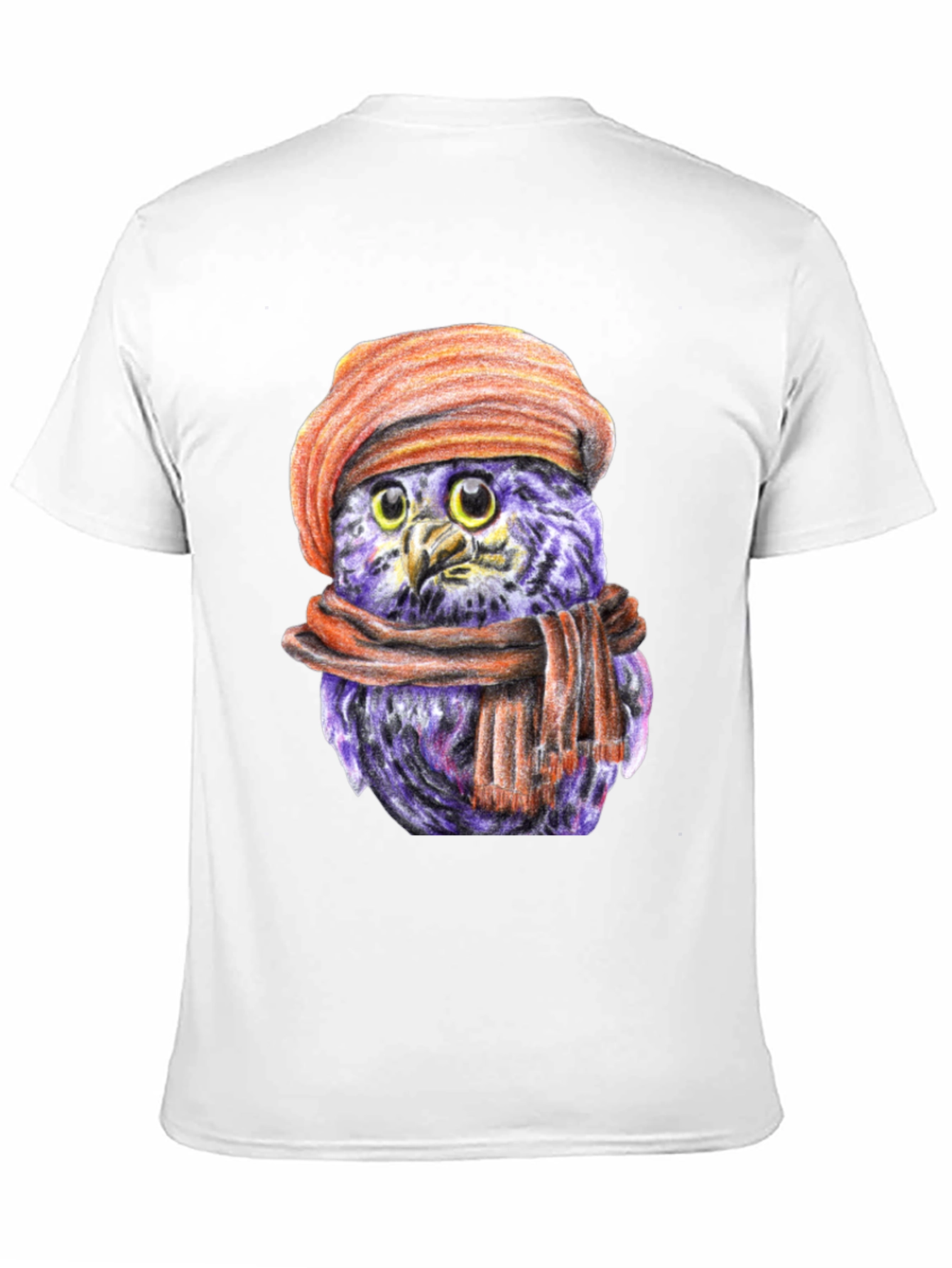 Owl with Beret T-Shirt - Unique Graphic Tee