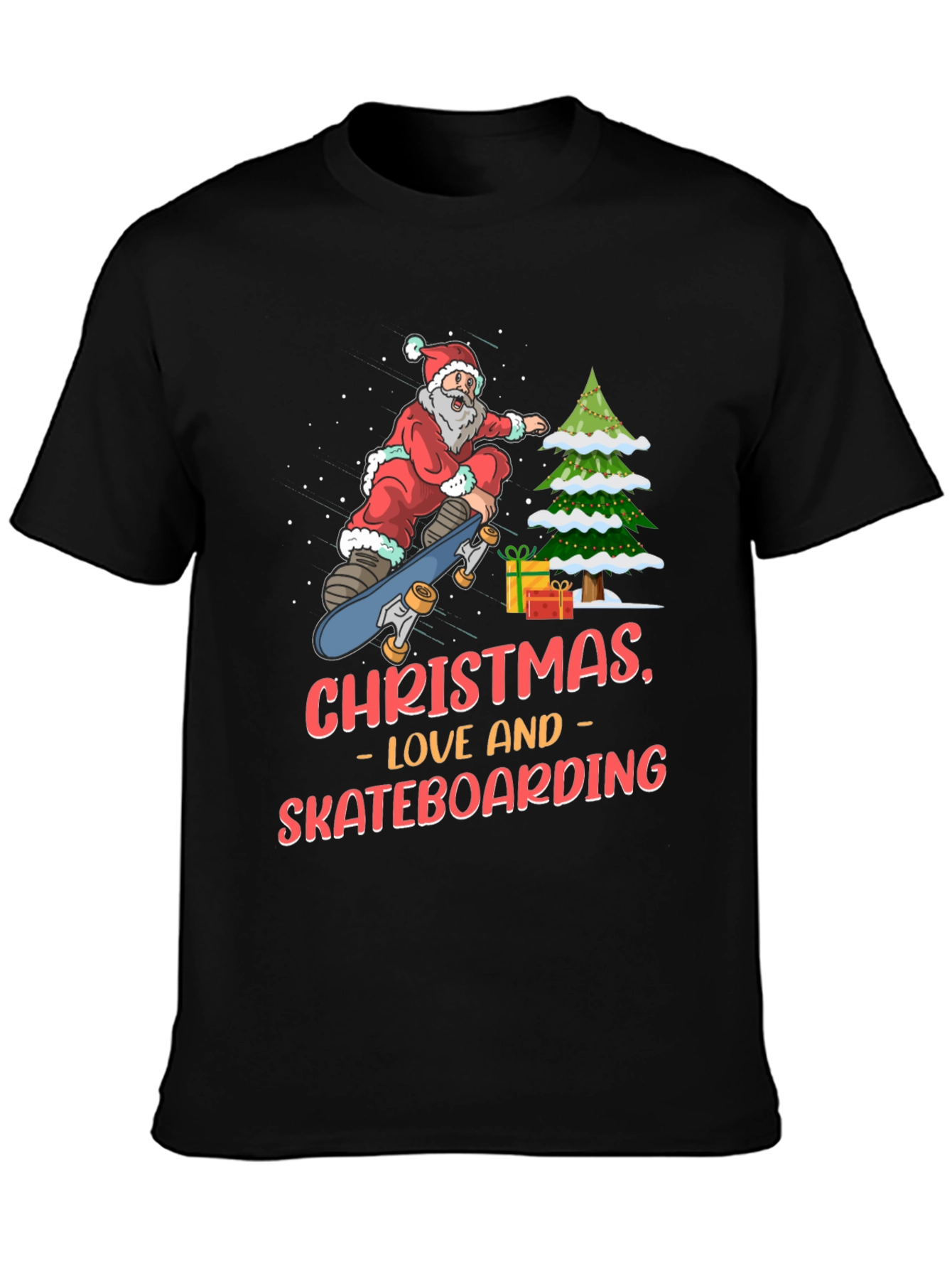Christmas Skateboard Santa T-Shirt