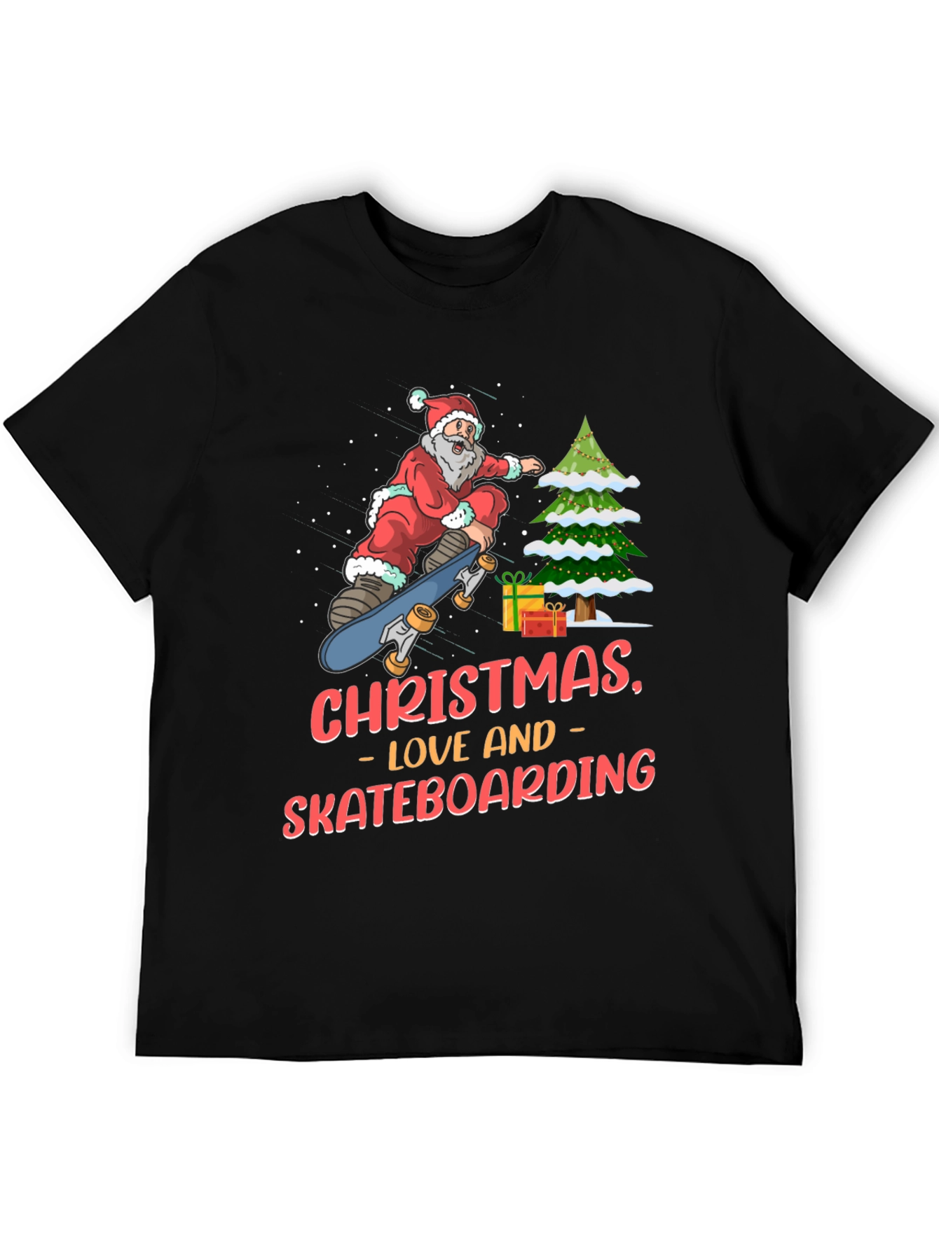 Christmas Skateboard Santa T-Shirt