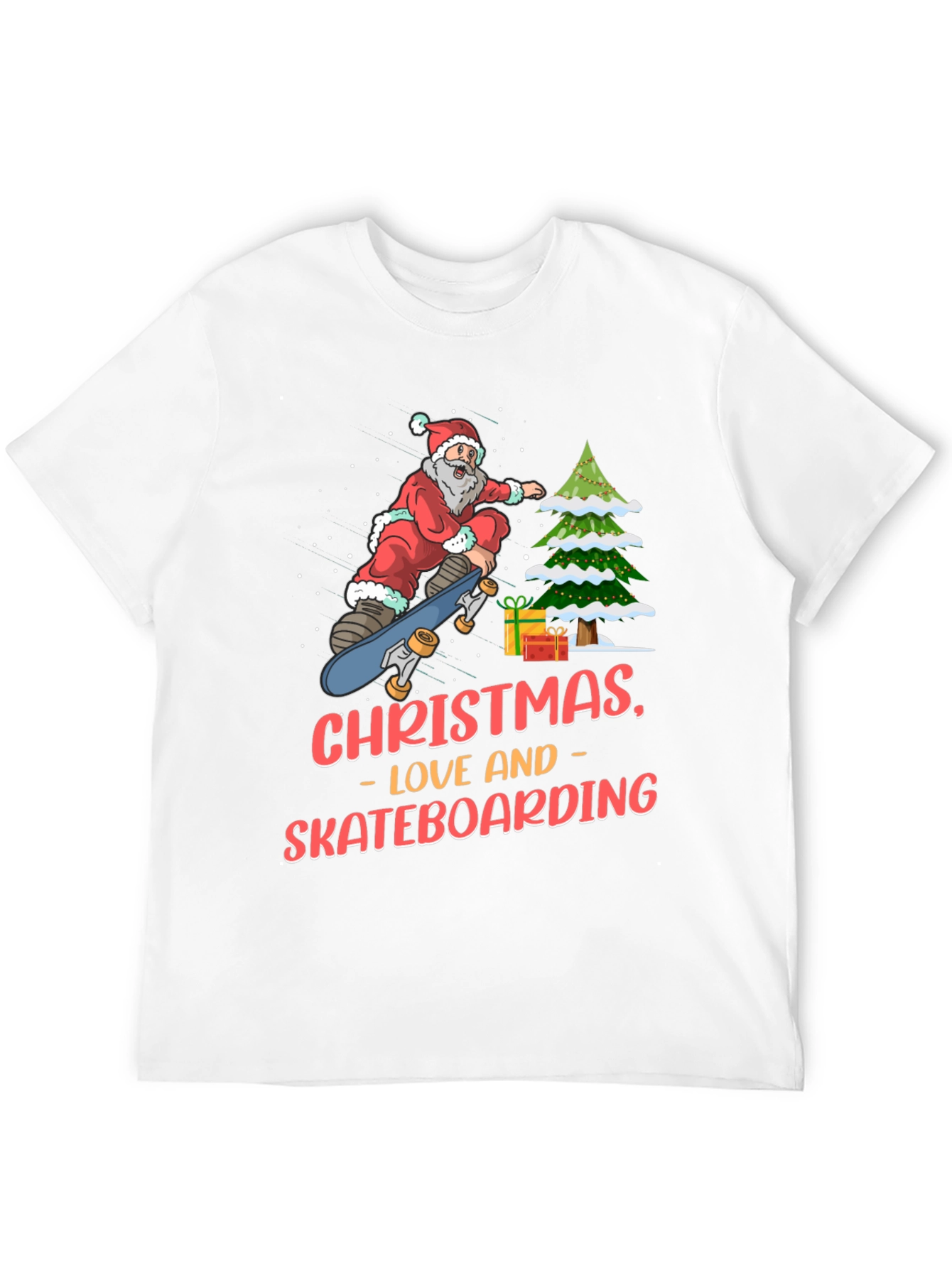 Christmas Skateboard Santa T-Shirt