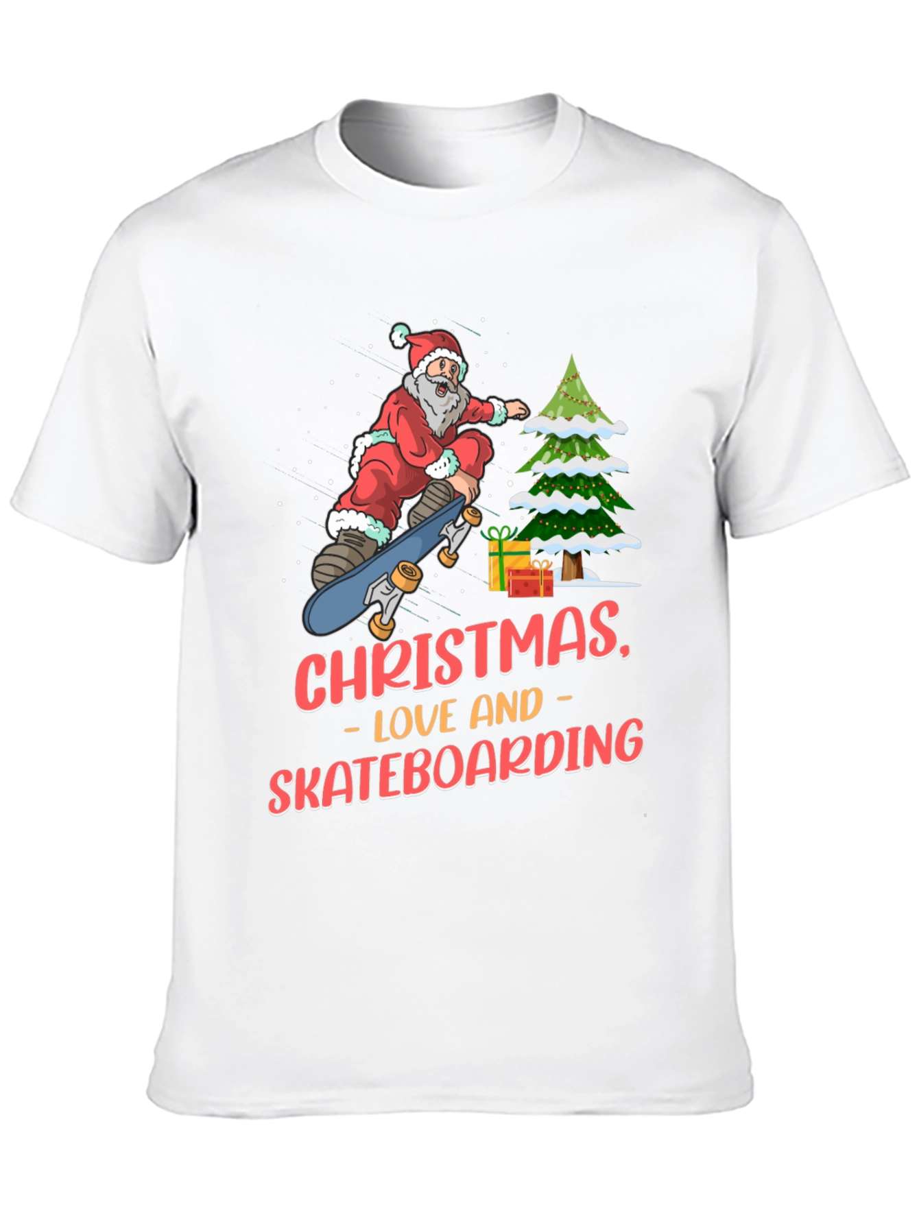 Christmas Skateboard Santa T-Shirt