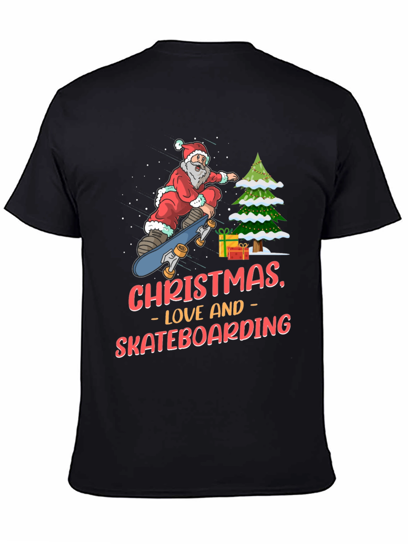 Christmas Skateboard Santa T-Shirt