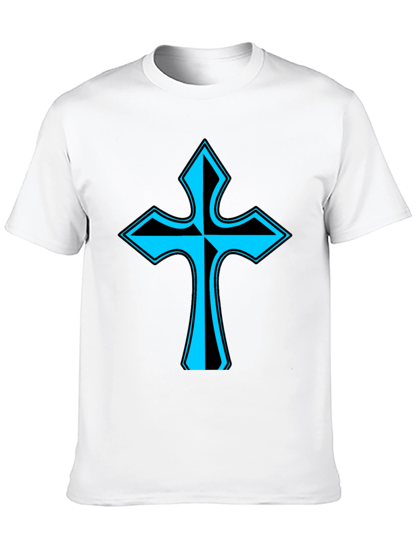 Stylish Cross Graphic Tee - Black