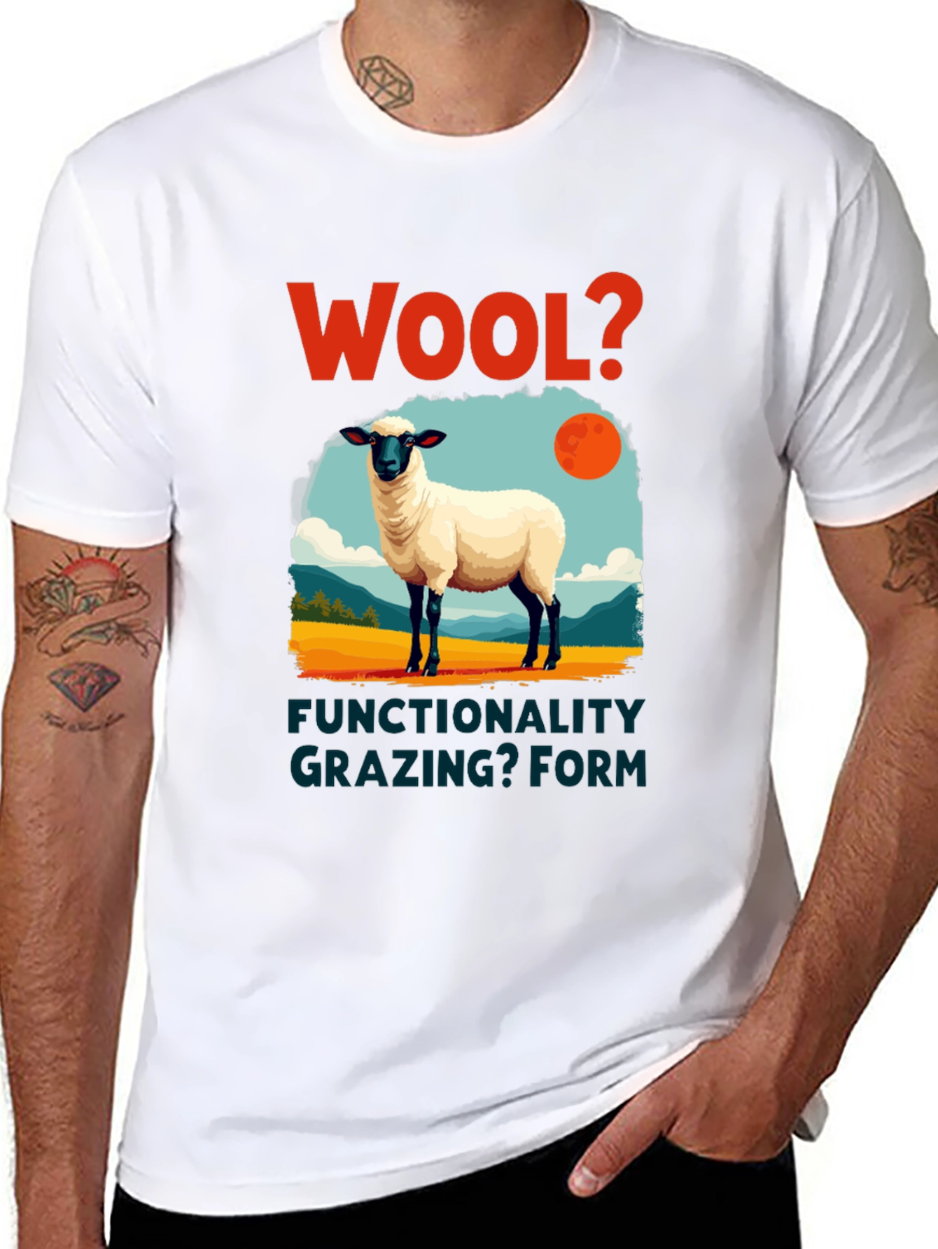 Wool? Sheep Graphic T-Shirt - Grazing Functionality Tee