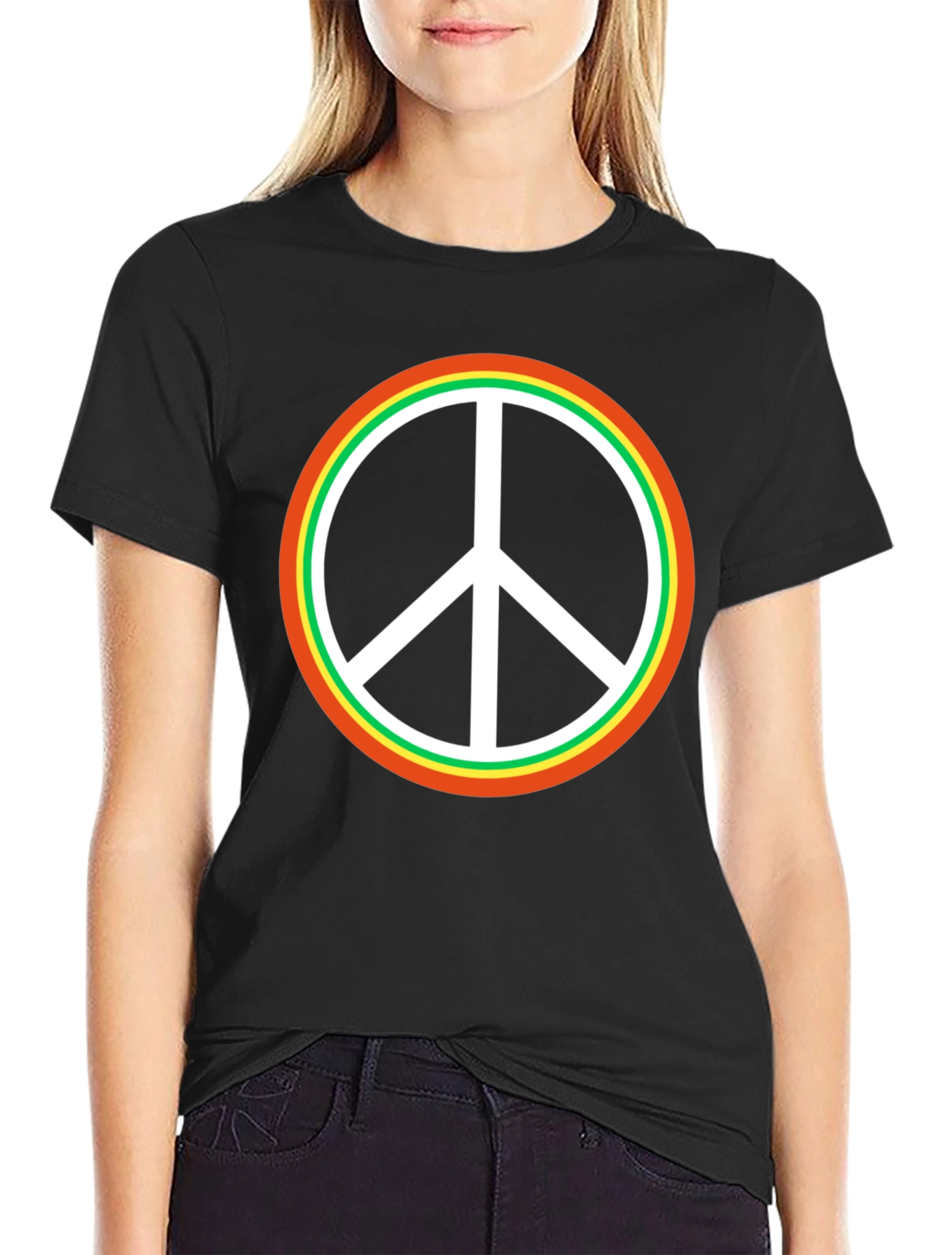 Peace Sign Black T-Shirt